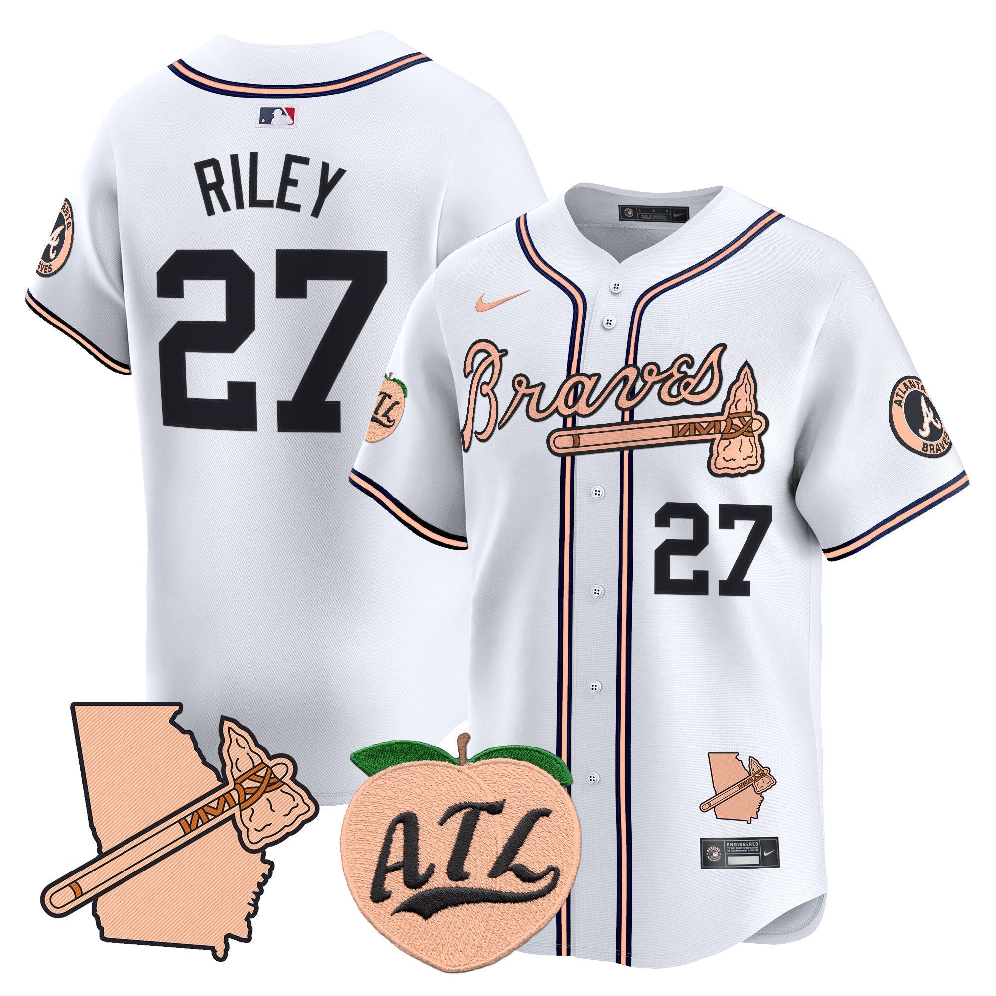 Men’s Atlanta Peach Vapor Premier Limited Jersey