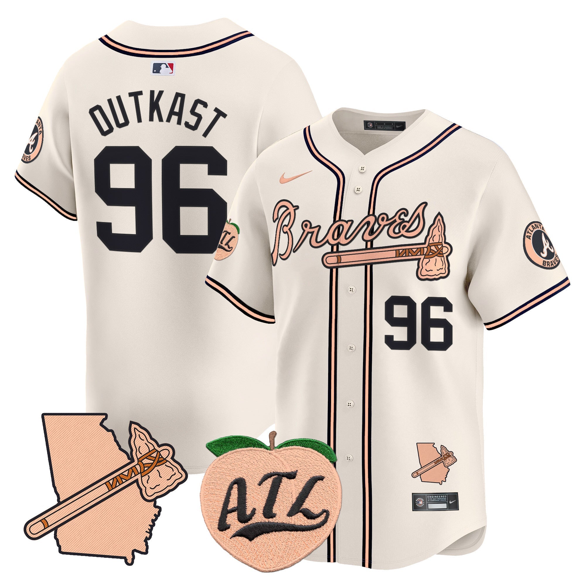 Men’s Atlanta Peach Vapor Premier Limited Jersey