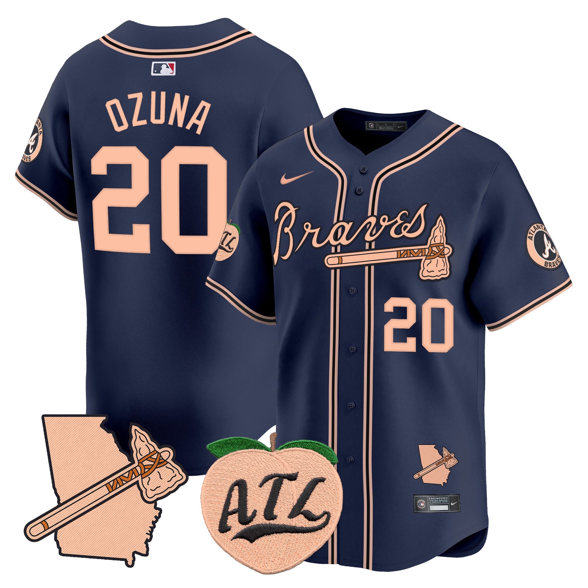 Men’s Atlanta Peach Vapor Premier Limited Jersey