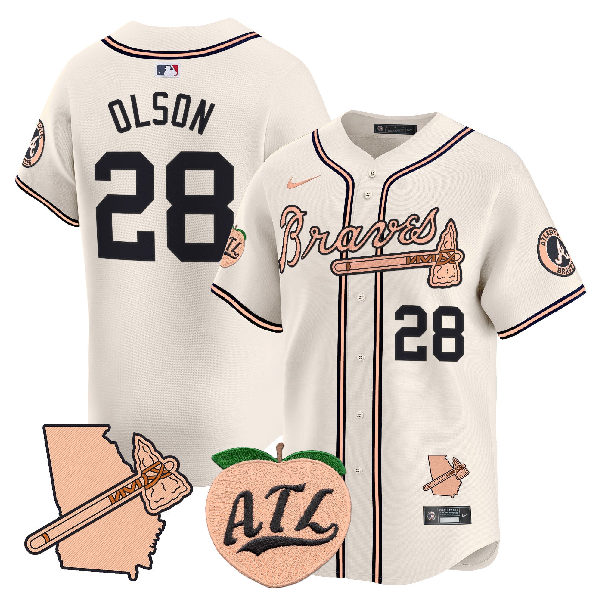 Men’s Atlanta Peach Vapor Premier Limited Jersey