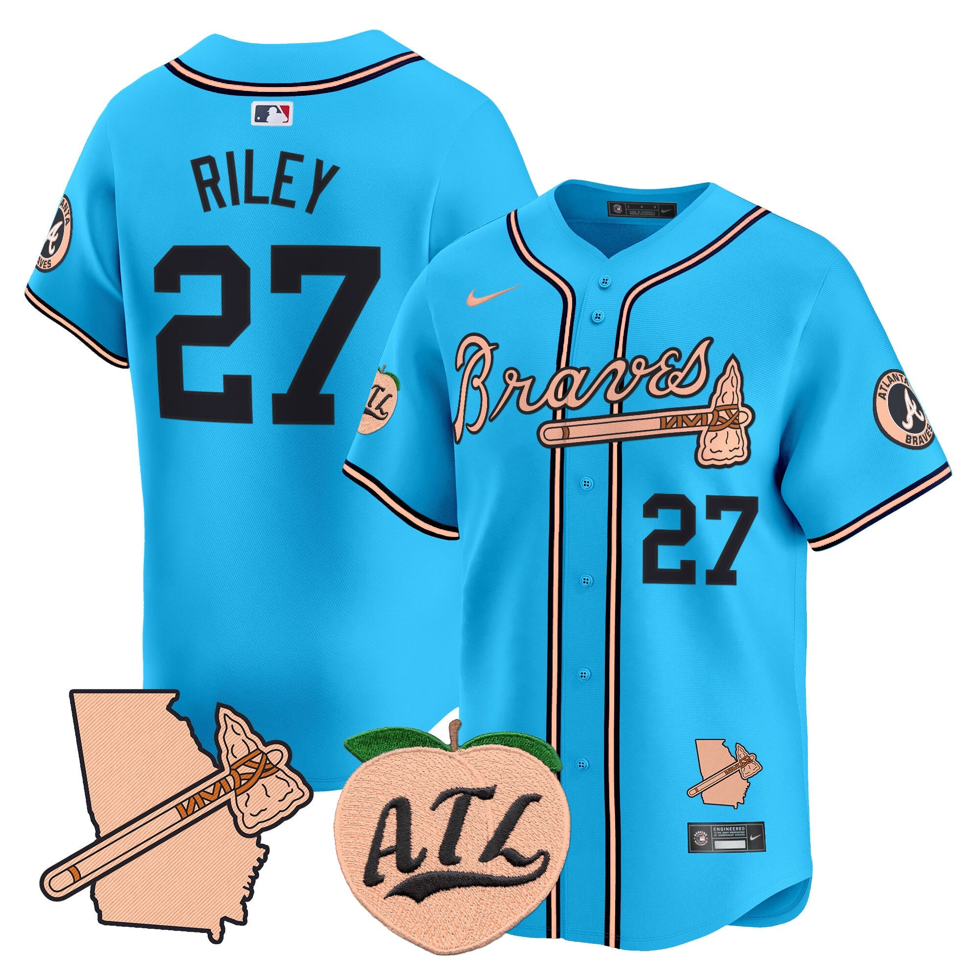 Men’s Atlanta Peach Vapor Premier Limited Jersey