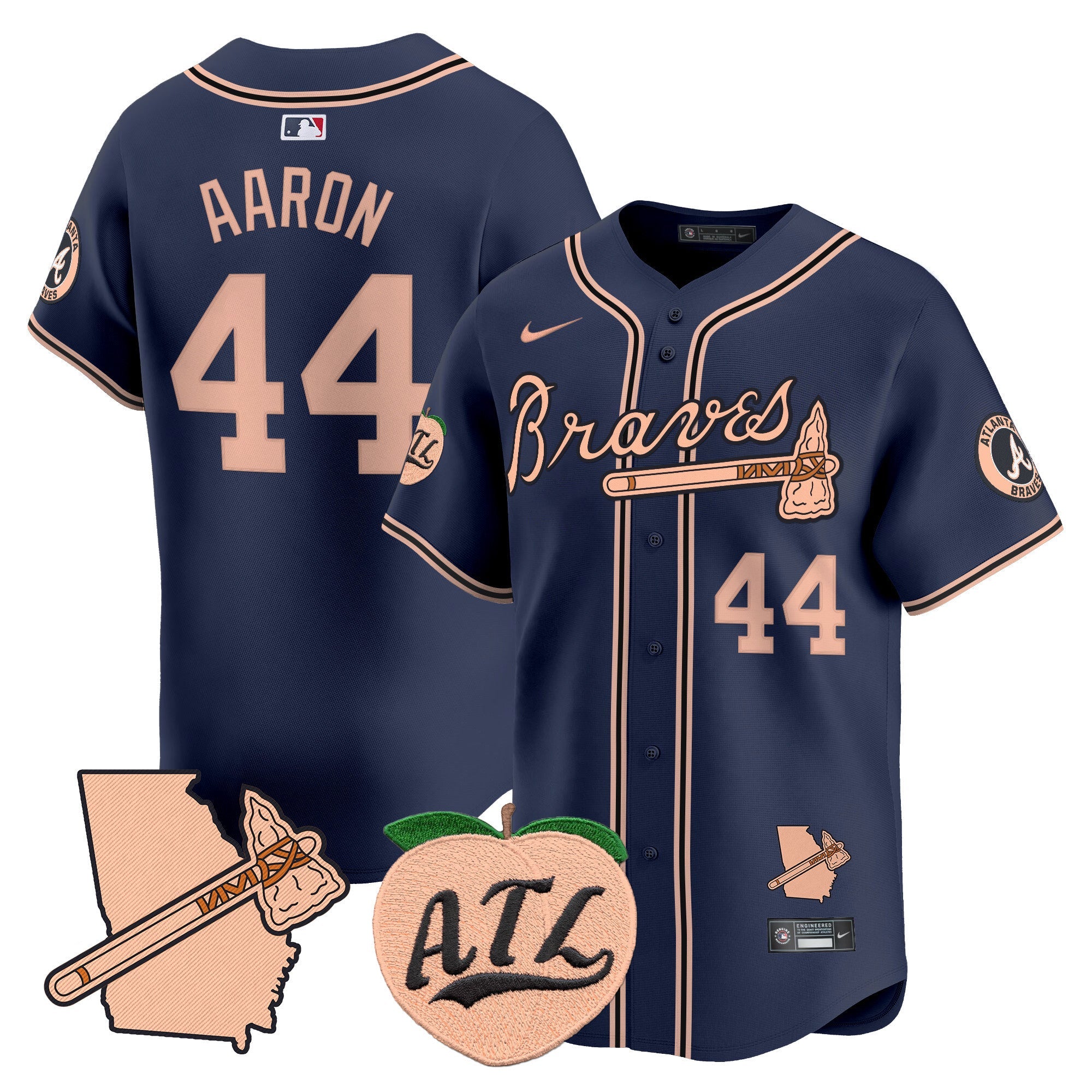 Men’s Atlanta Peach Vapor Premier Limited Jersey