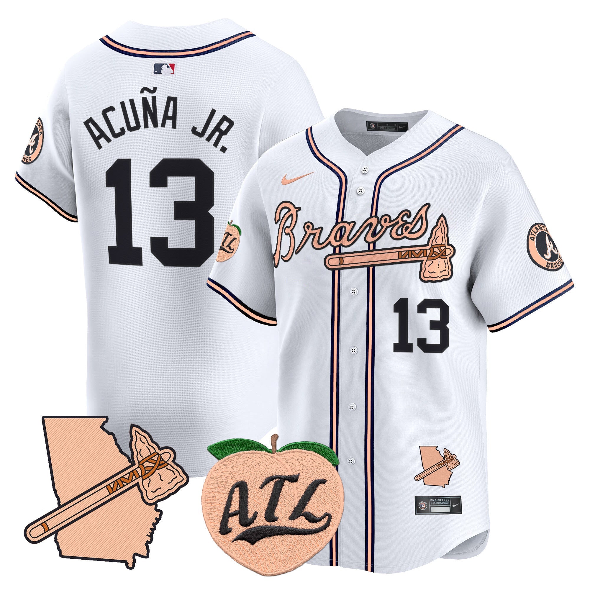 Men’s Atlanta Peach Vapor Premier Limited Jersey