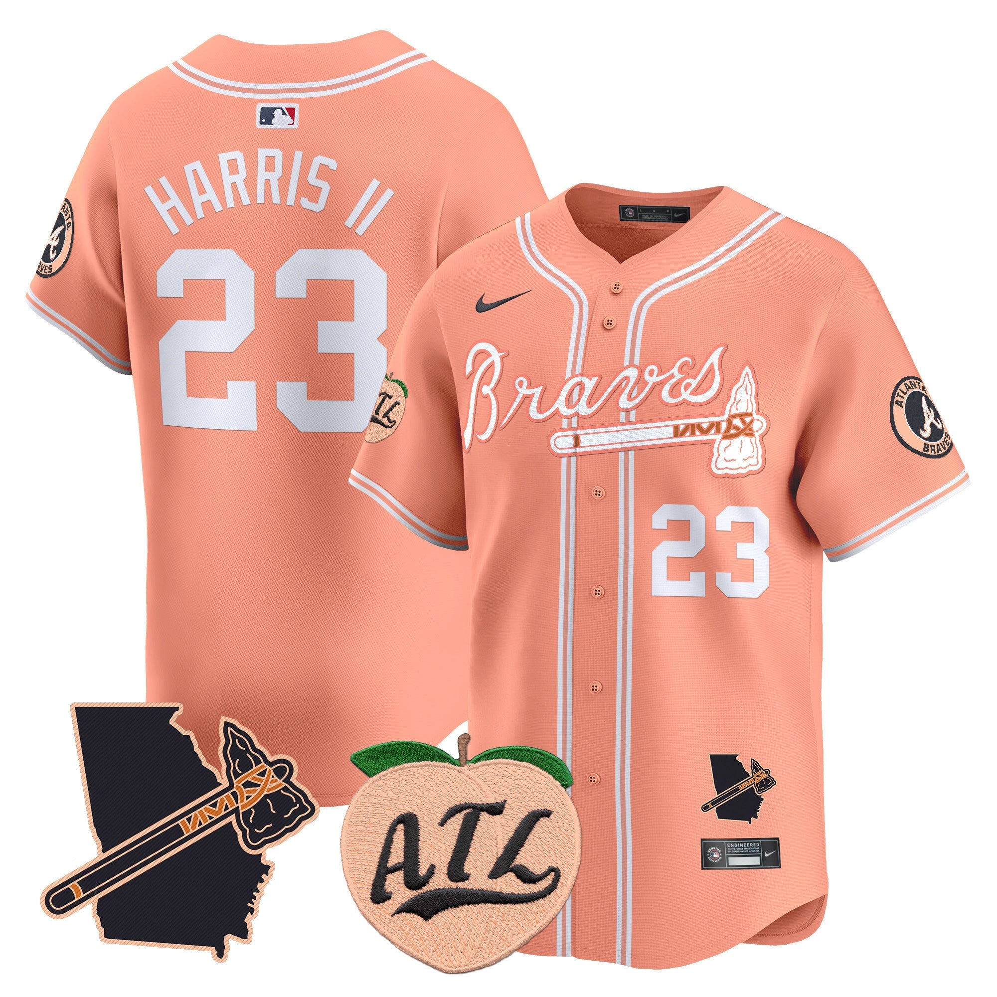 Men’s Atlanta Peach Vapor Premier Limited Jersey