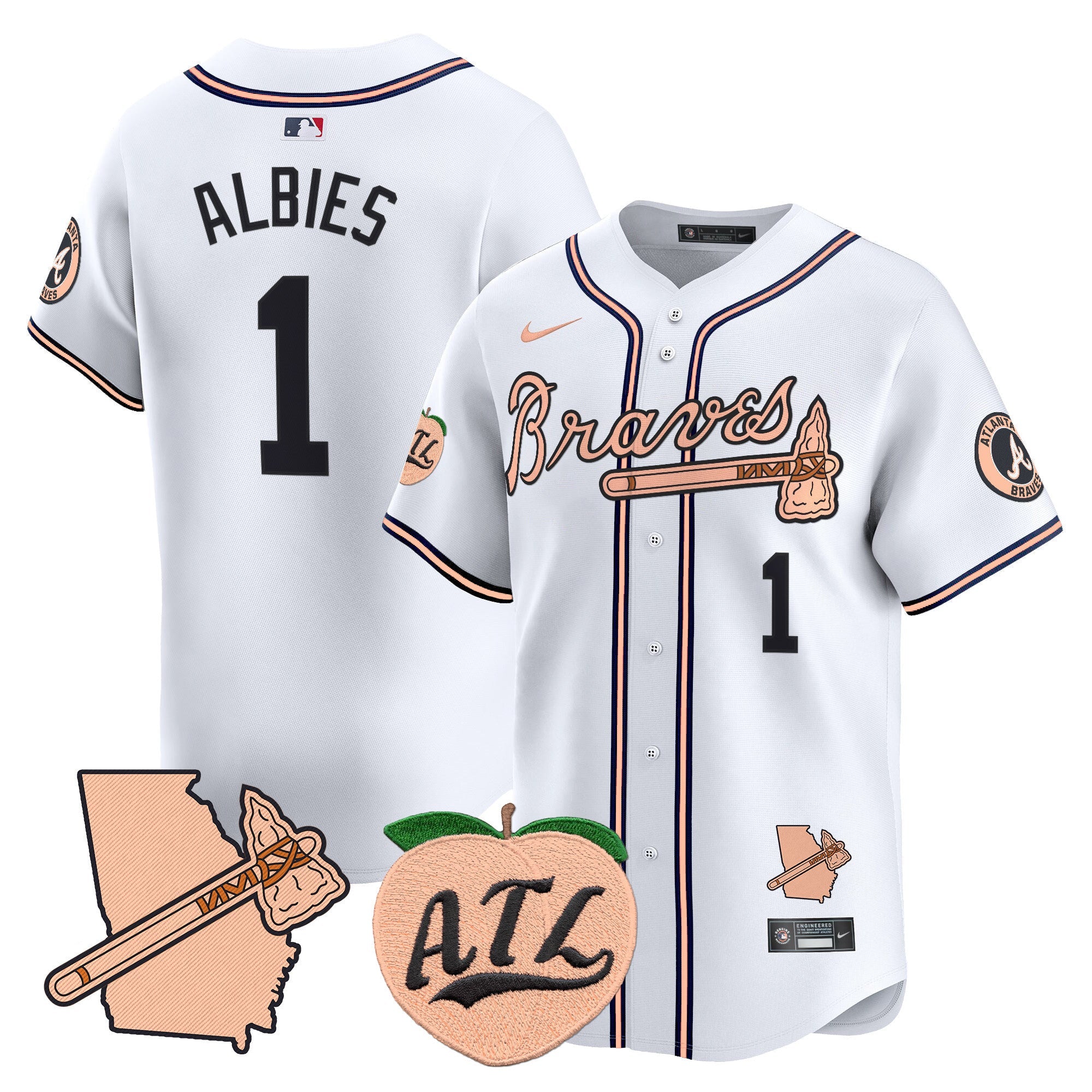 Men’s Atlanta Peach Vapor Premier Limited Jersey