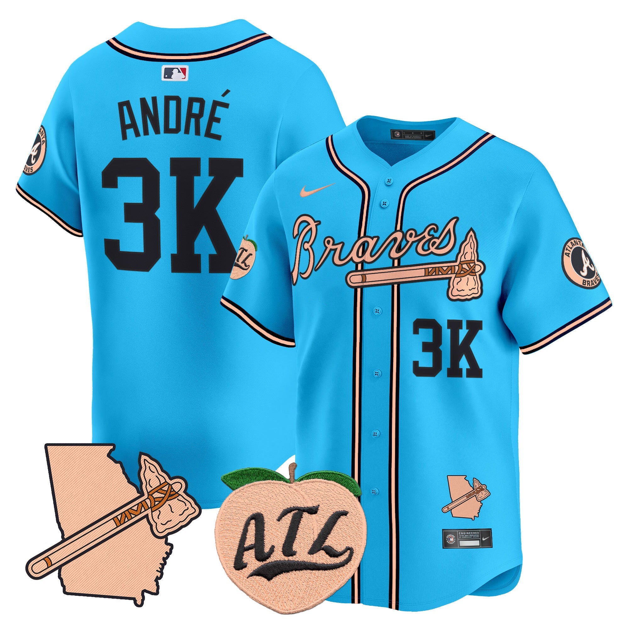 Men’s Atlanta Peach Vapor Premier Limited Jersey