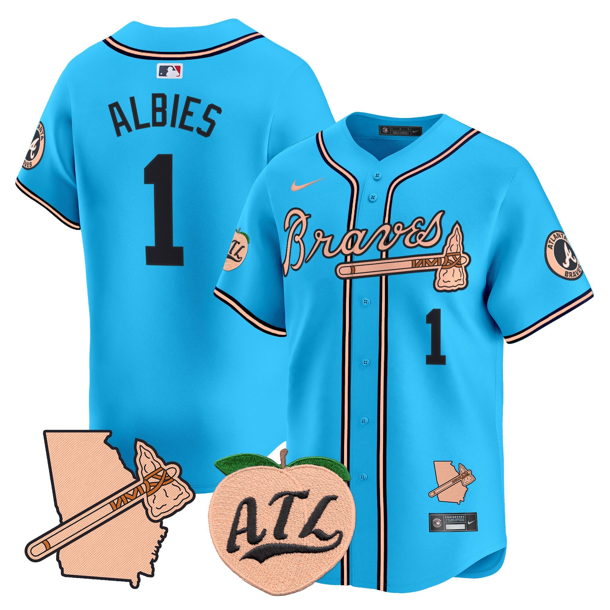 Men’s Atlanta Peach Vapor Premier Limited Jersey