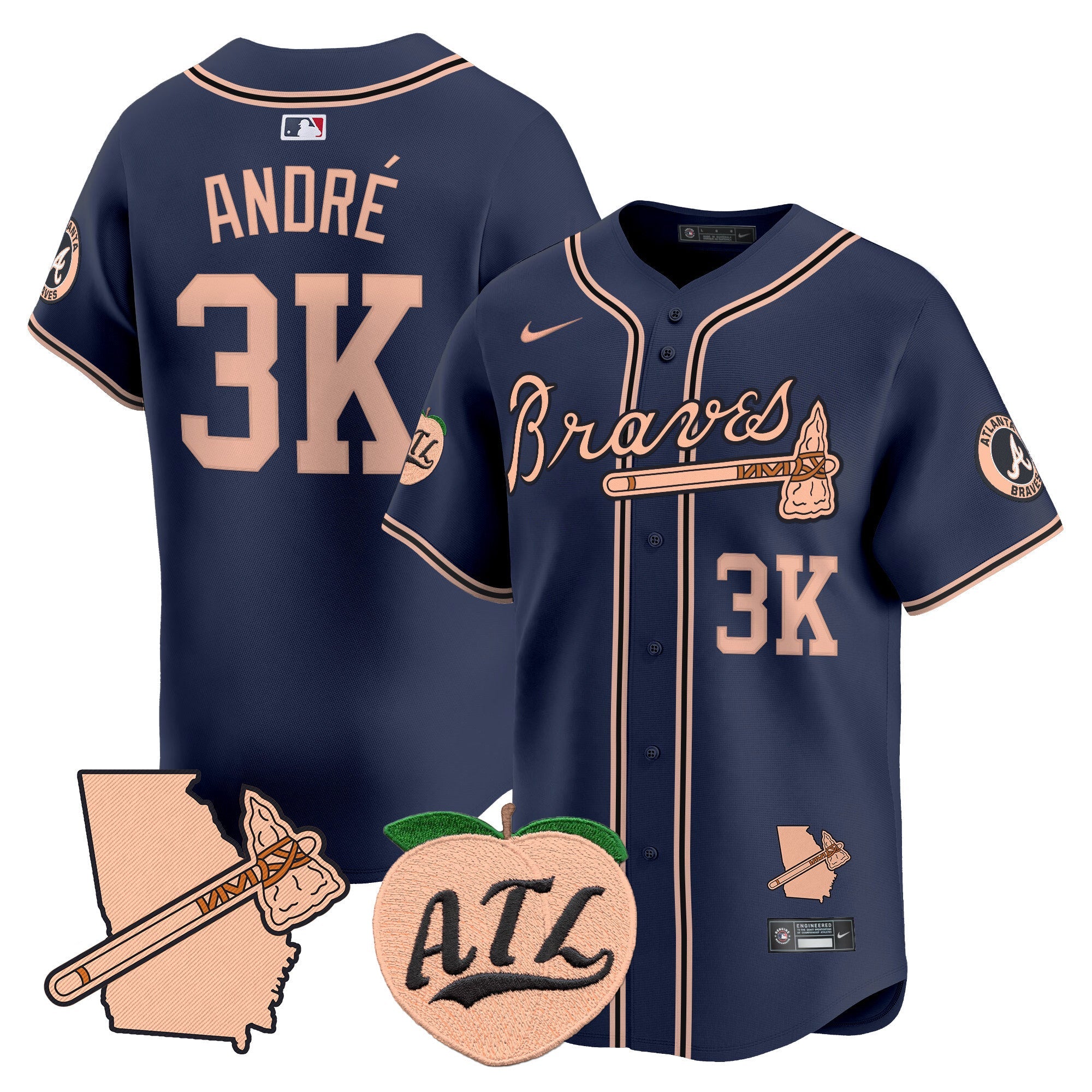 Men’s Atlanta Peach Vapor Premier Limited Jersey