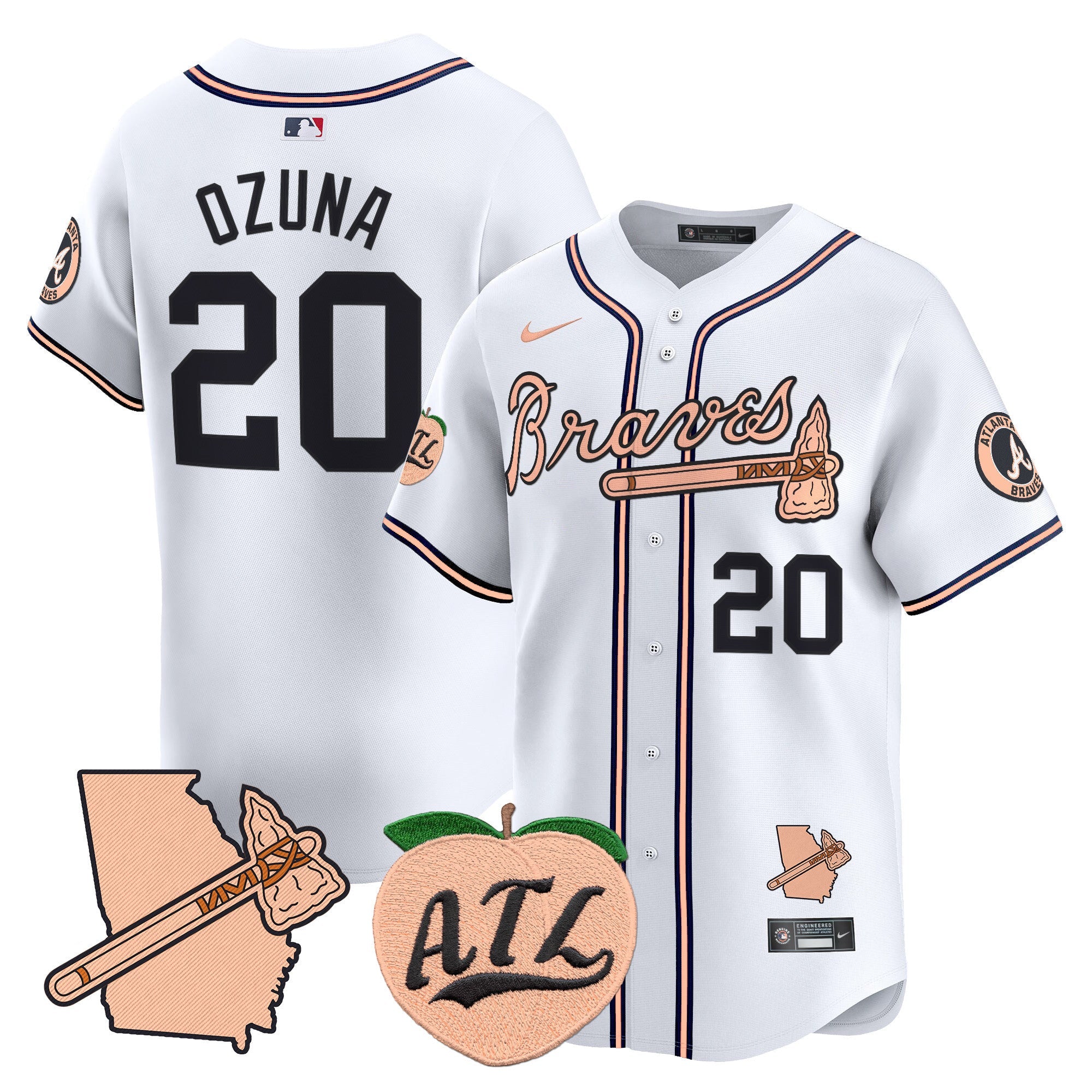Men’s Atlanta Peach Vapor Premier Limited Jersey