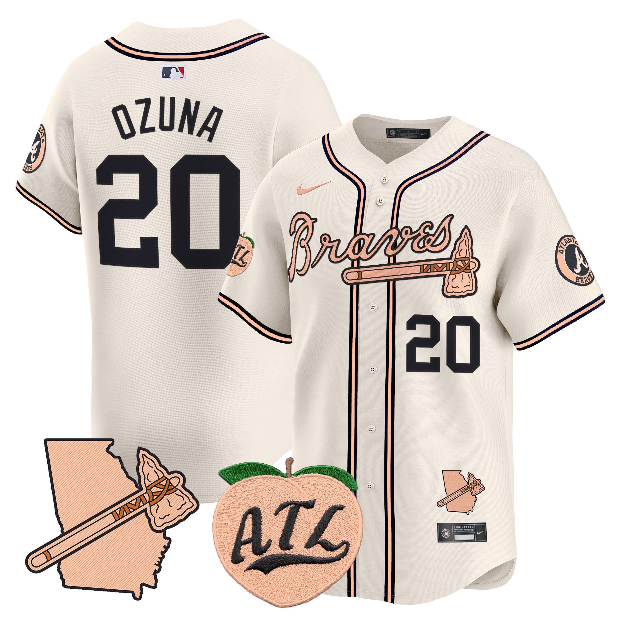 Men’s Atlanta Peach Vapor Premier Limited Jersey