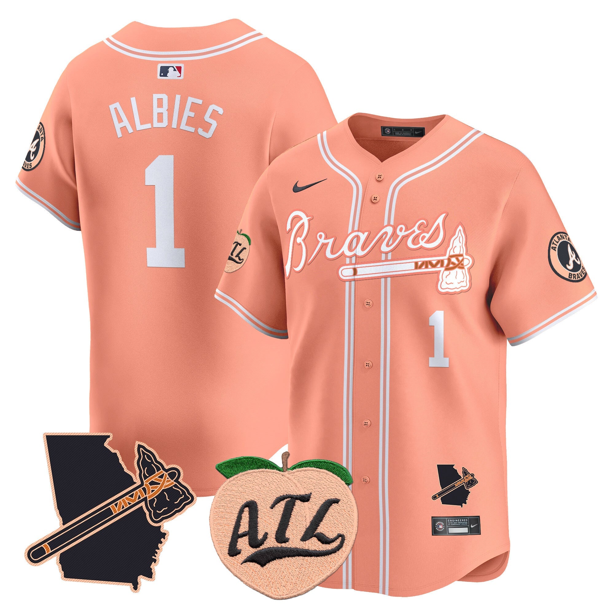 Men’s Atlanta Peach Vapor Premier Limited Jersey