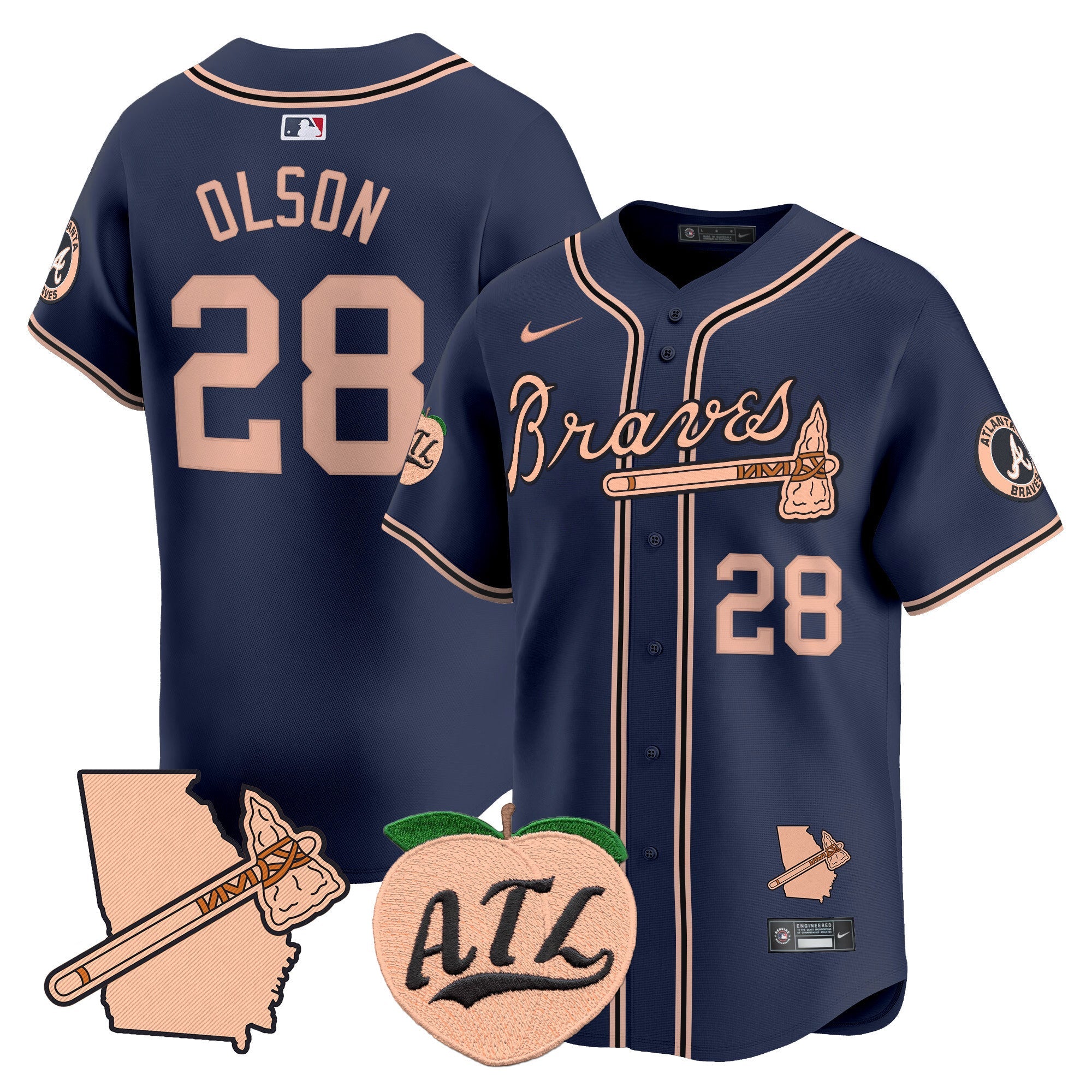 Men’s Atlanta Peach Vapor Premier Limited Jersey