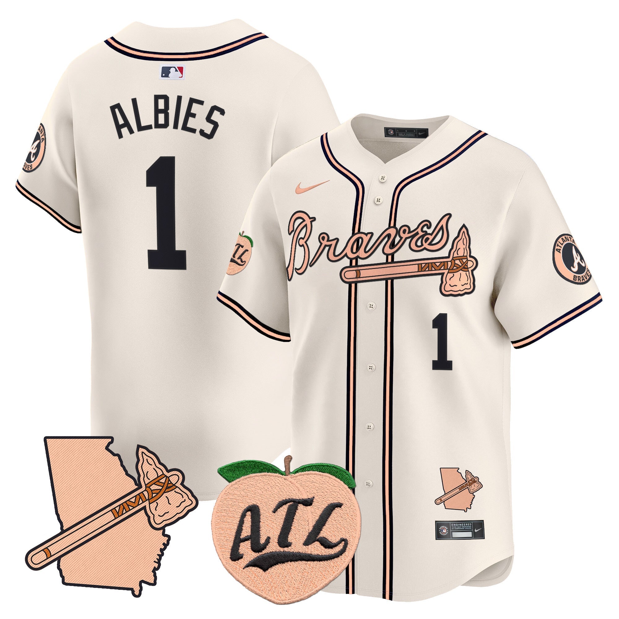 Men’s Atlanta Peach Vapor Premier Limited Jersey
