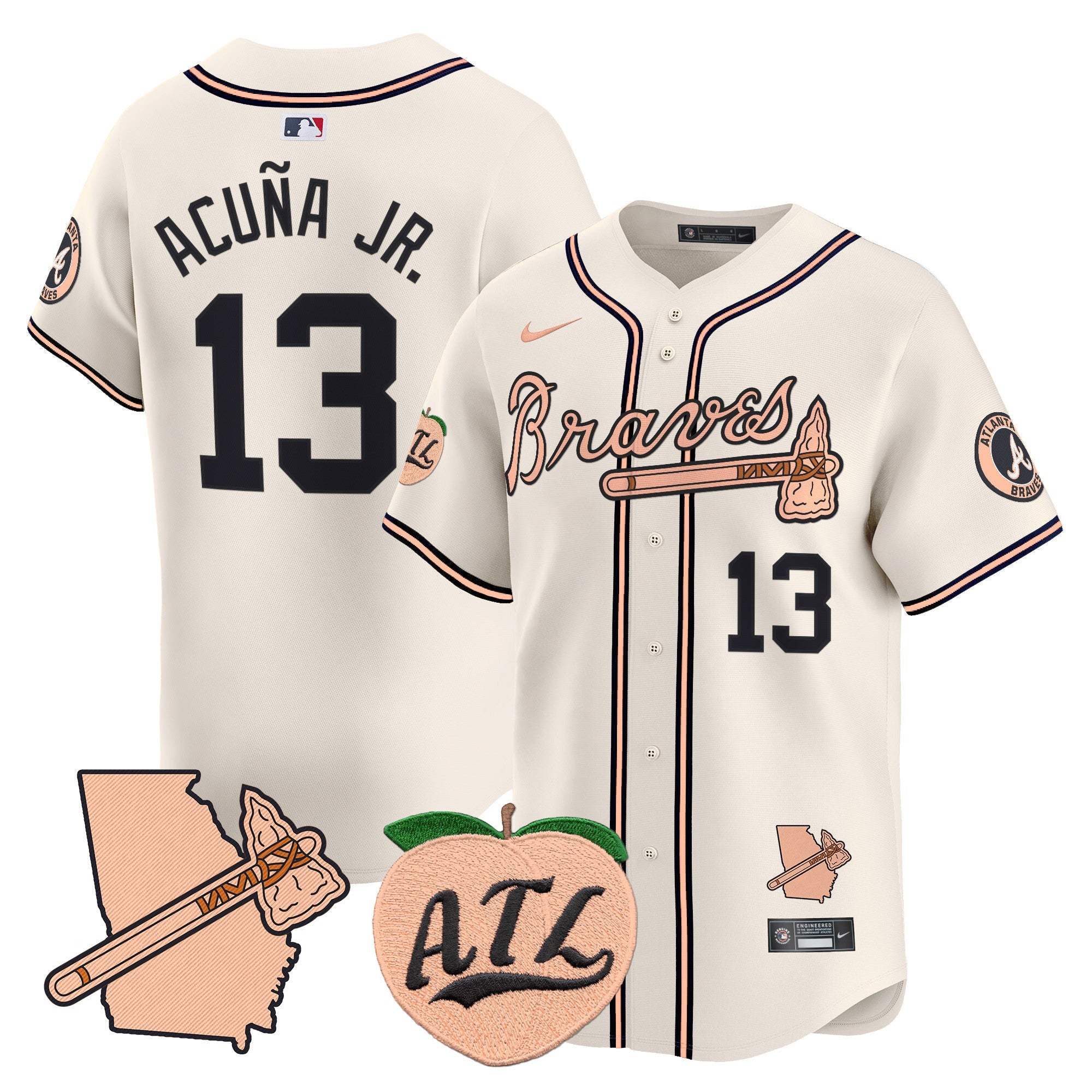 Men’s Atlanta Peach Vapor Premier Limited Jersey
