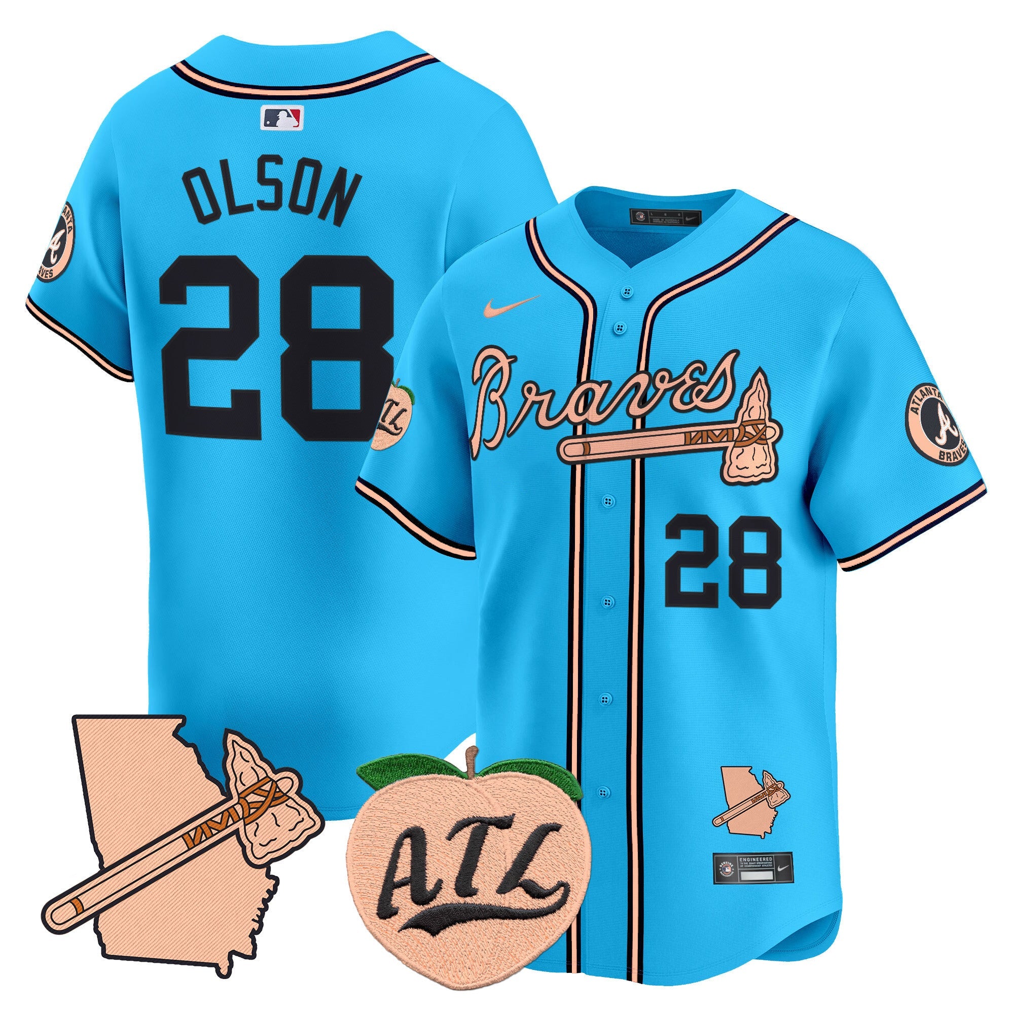 Men’s Atlanta Peach Vapor Premier Limited Jersey