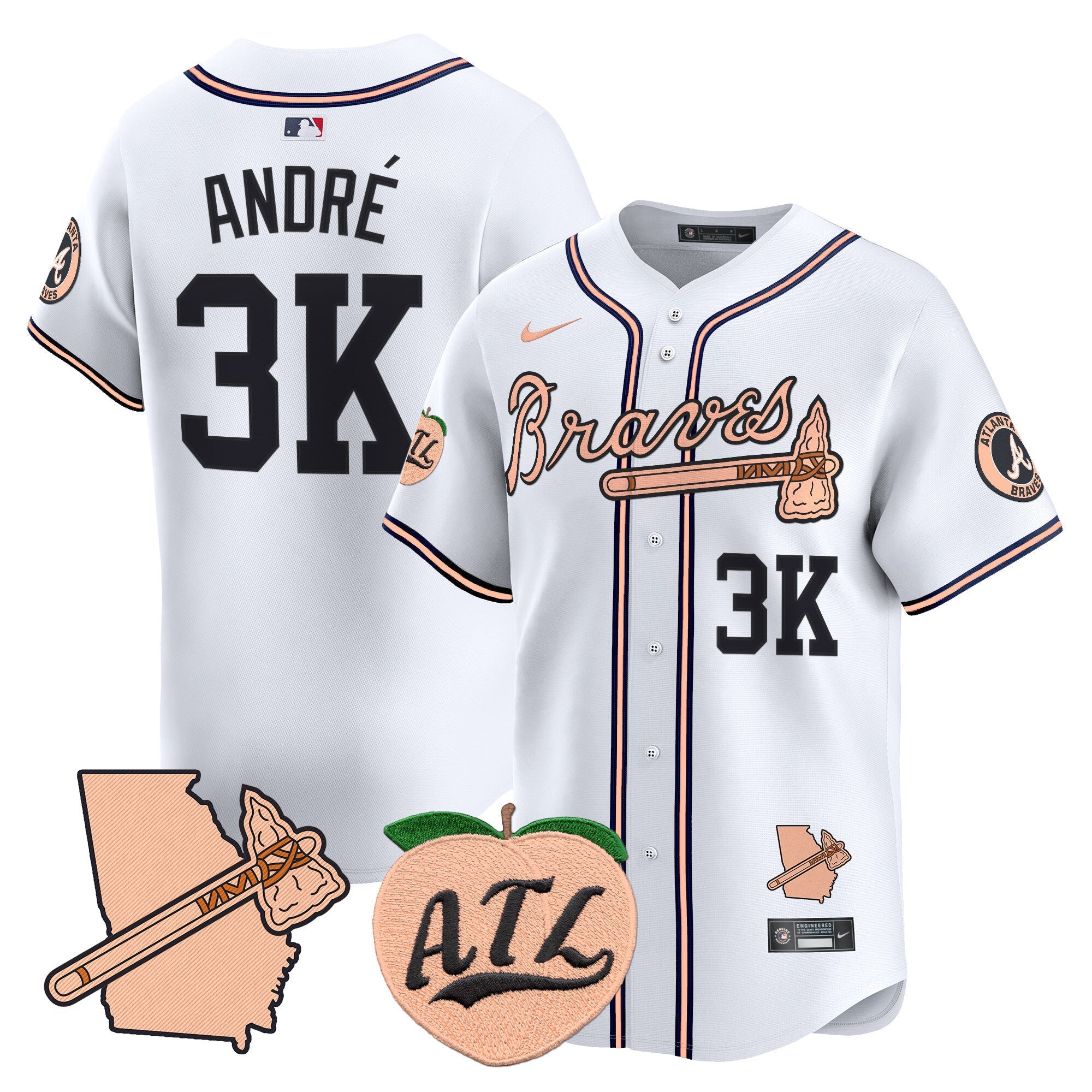 Men’s Atlanta Peach Vapor Premier Limited Jersey