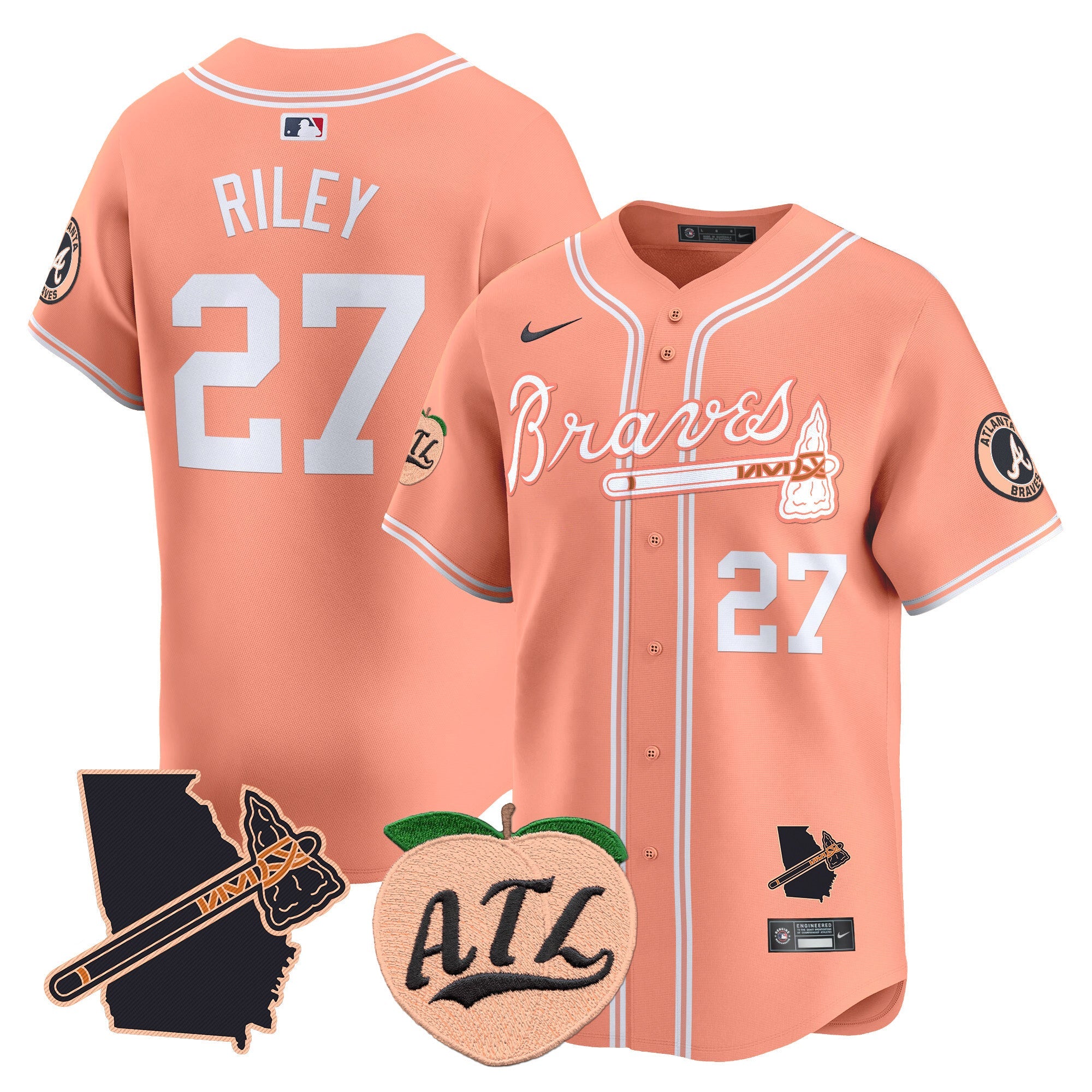 Men’s Atlanta Peach Vapor Premier Limited Jersey