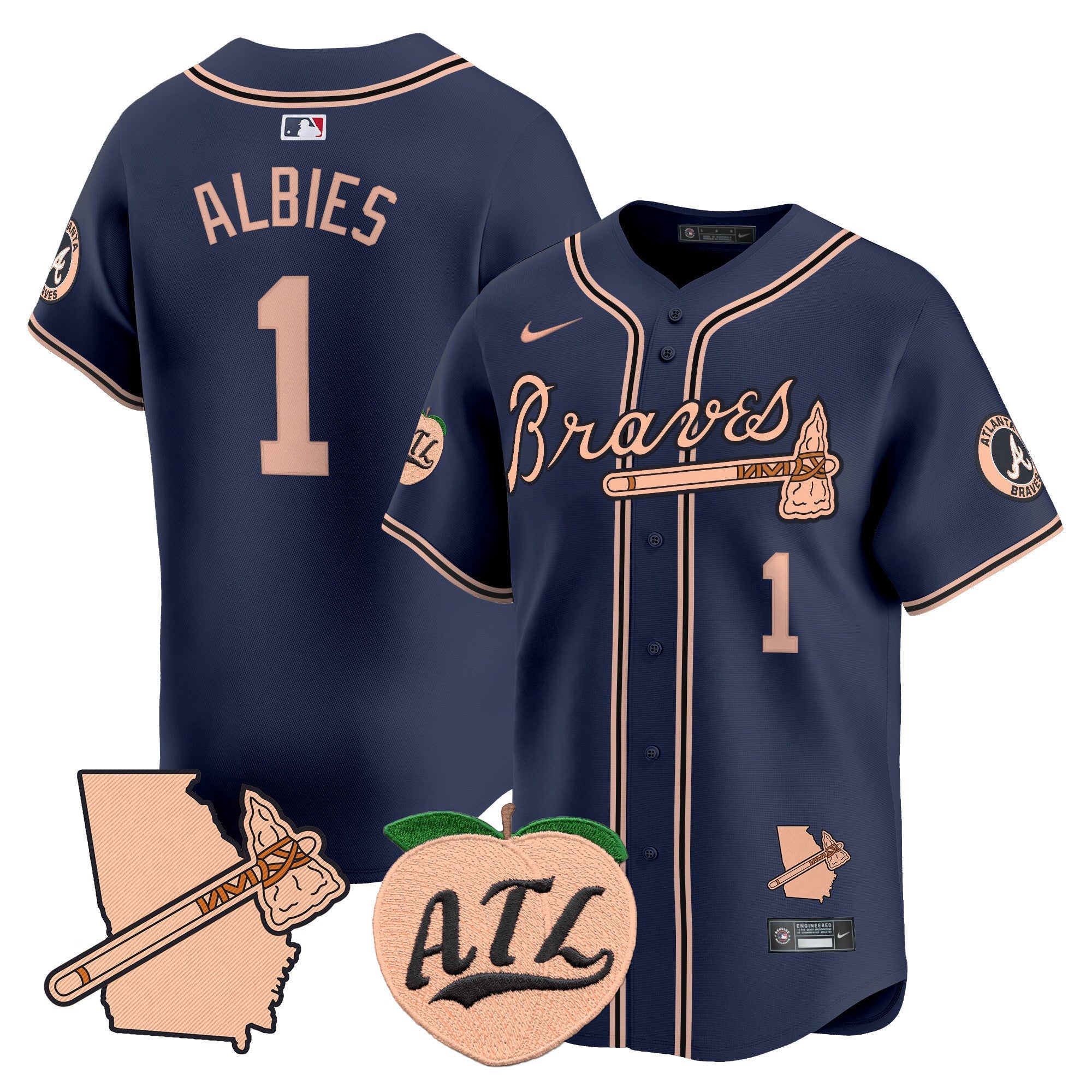 Men’s Atlanta Peach Vapor Premier Limited Jersey