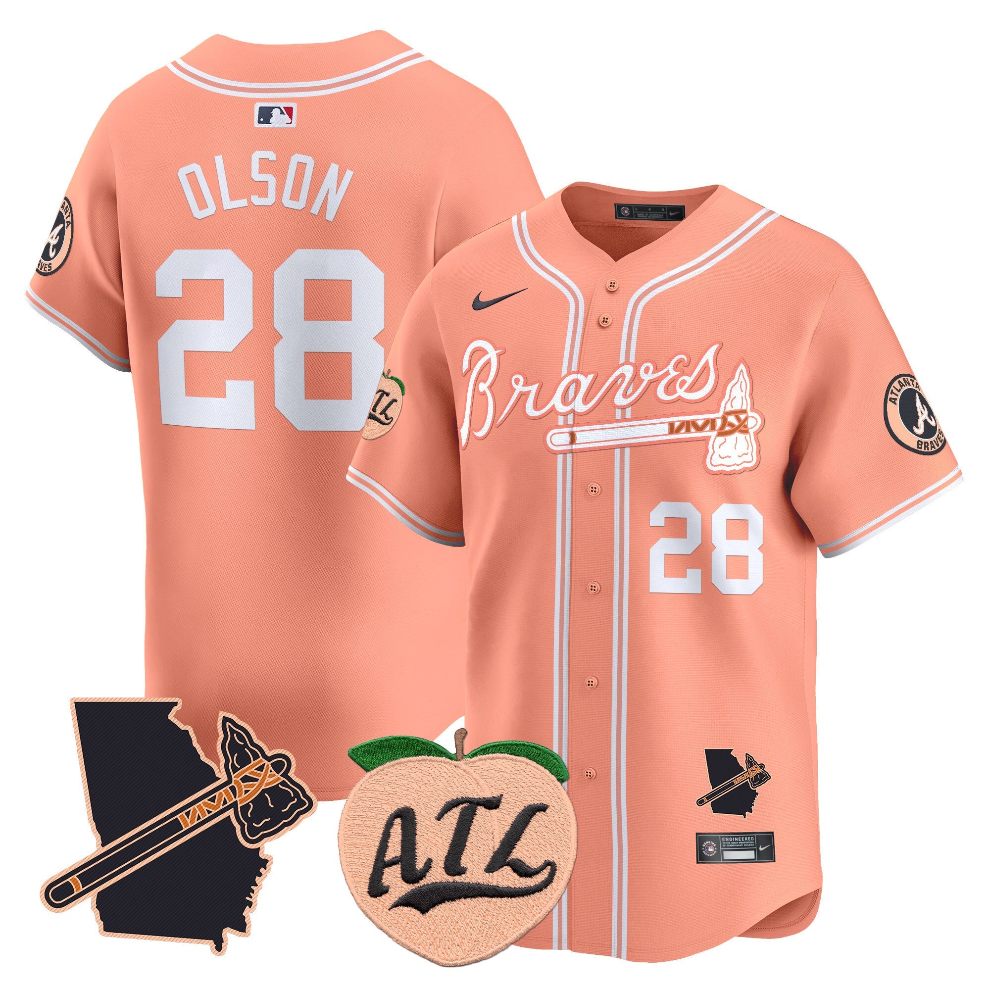 Men’s Atlanta Peach Vapor Premier Limited Jersey