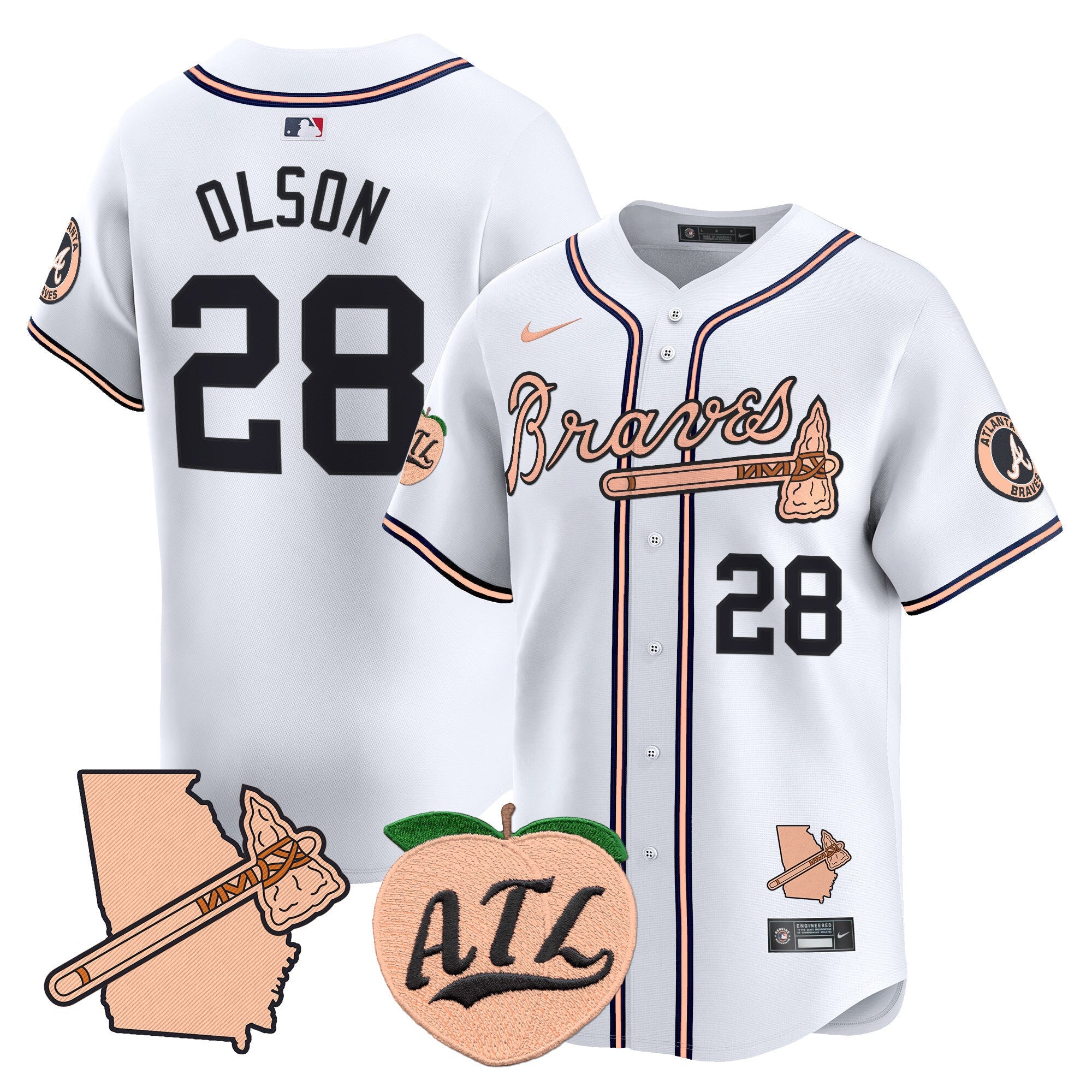 Men’s Atlanta Peach Vapor Premier Limited Jersey