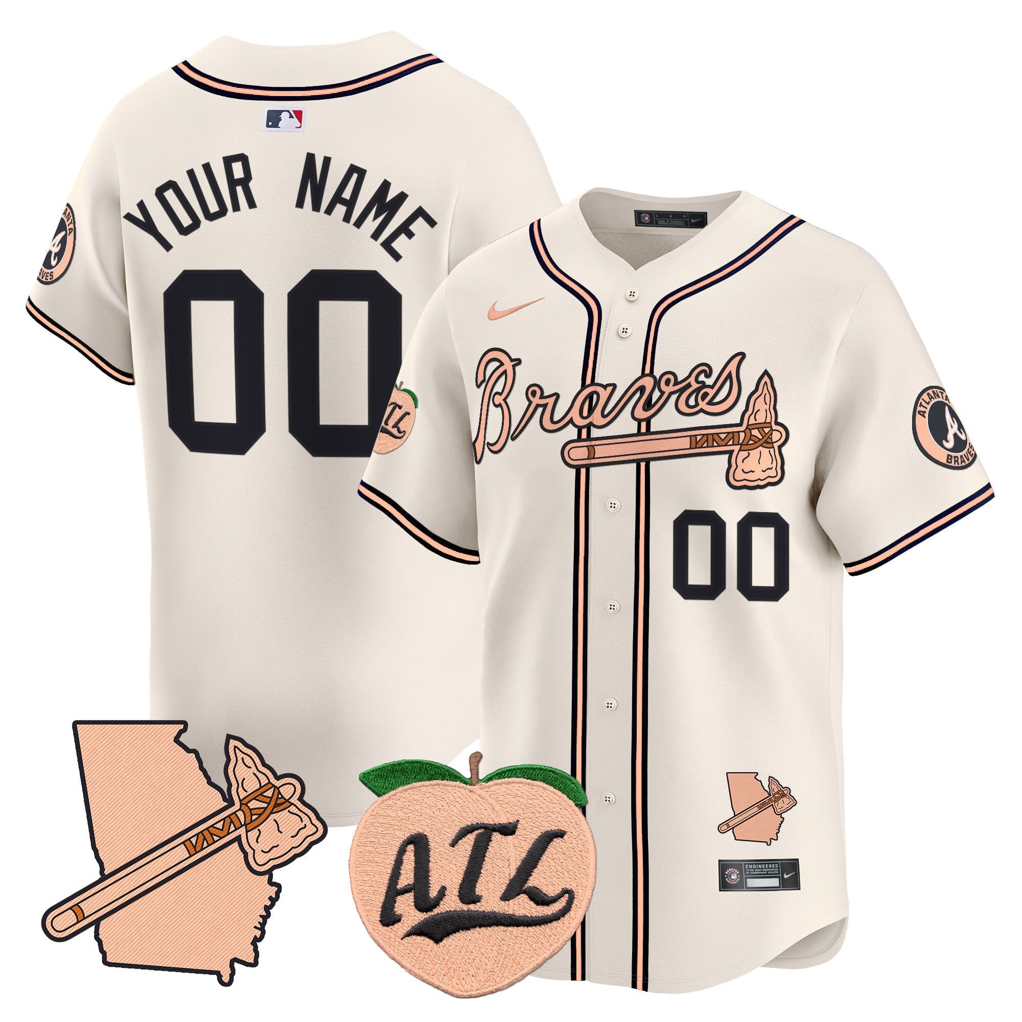Atlanta Peach Vapor Premier Limited Custom Jersey
