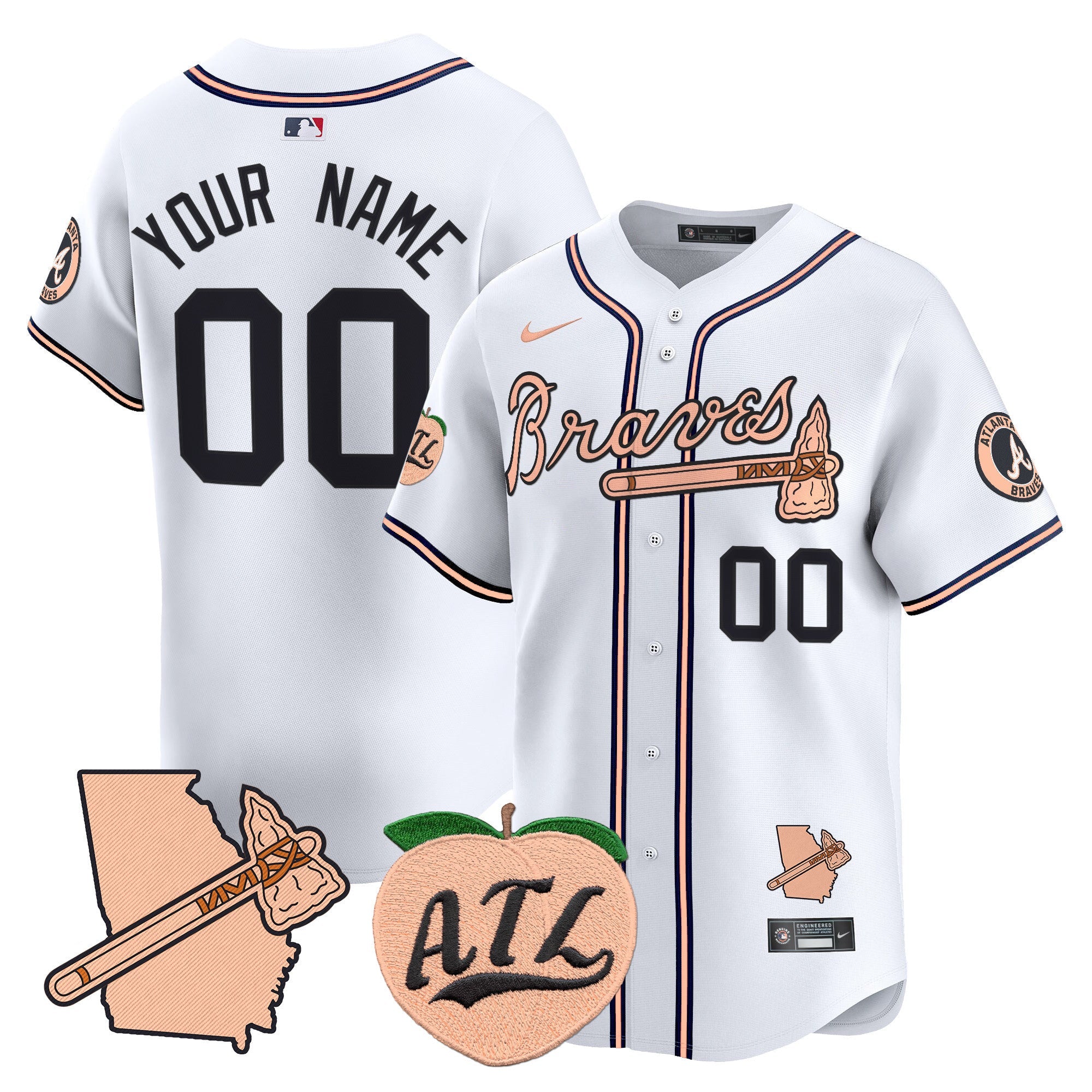 Atlanta Peach Vapor Premier Limited Custom Jersey