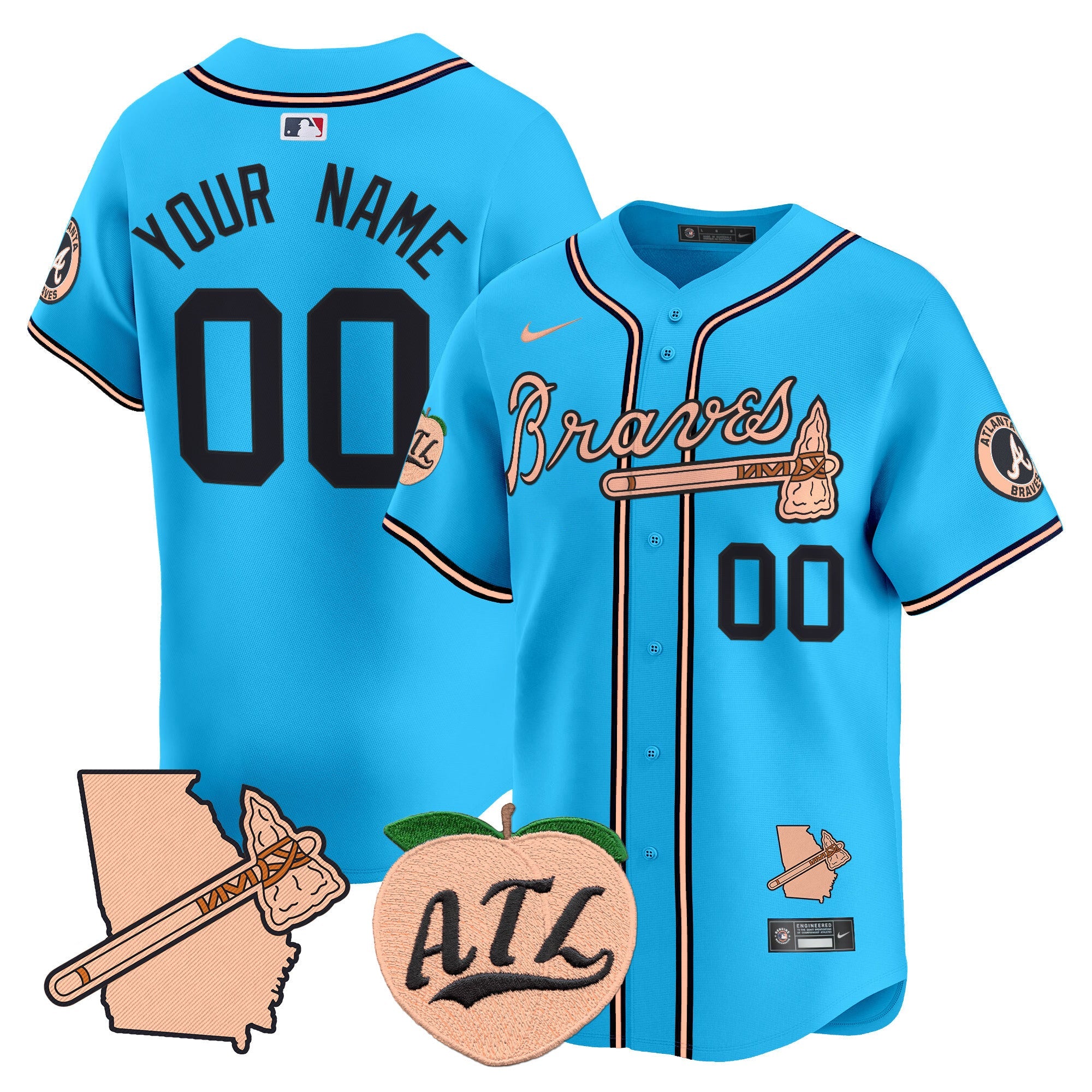 Atlanta Peach Vapor Premier Limited Custom Jersey