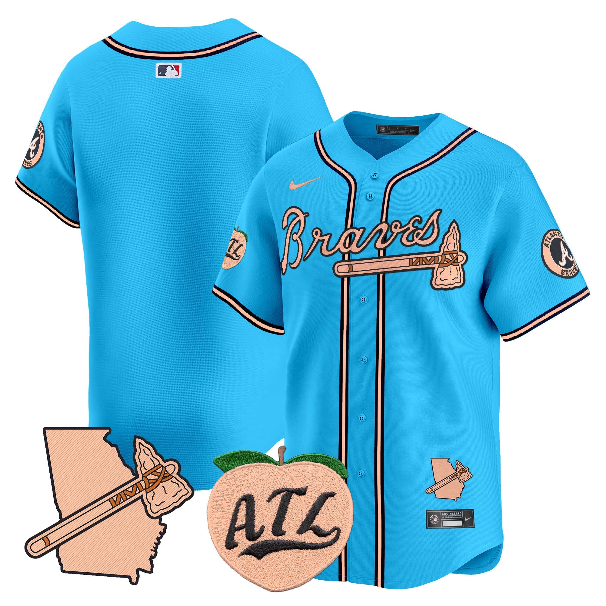 Men’s Atlanta Peach Vapor Premier Limited Jersey