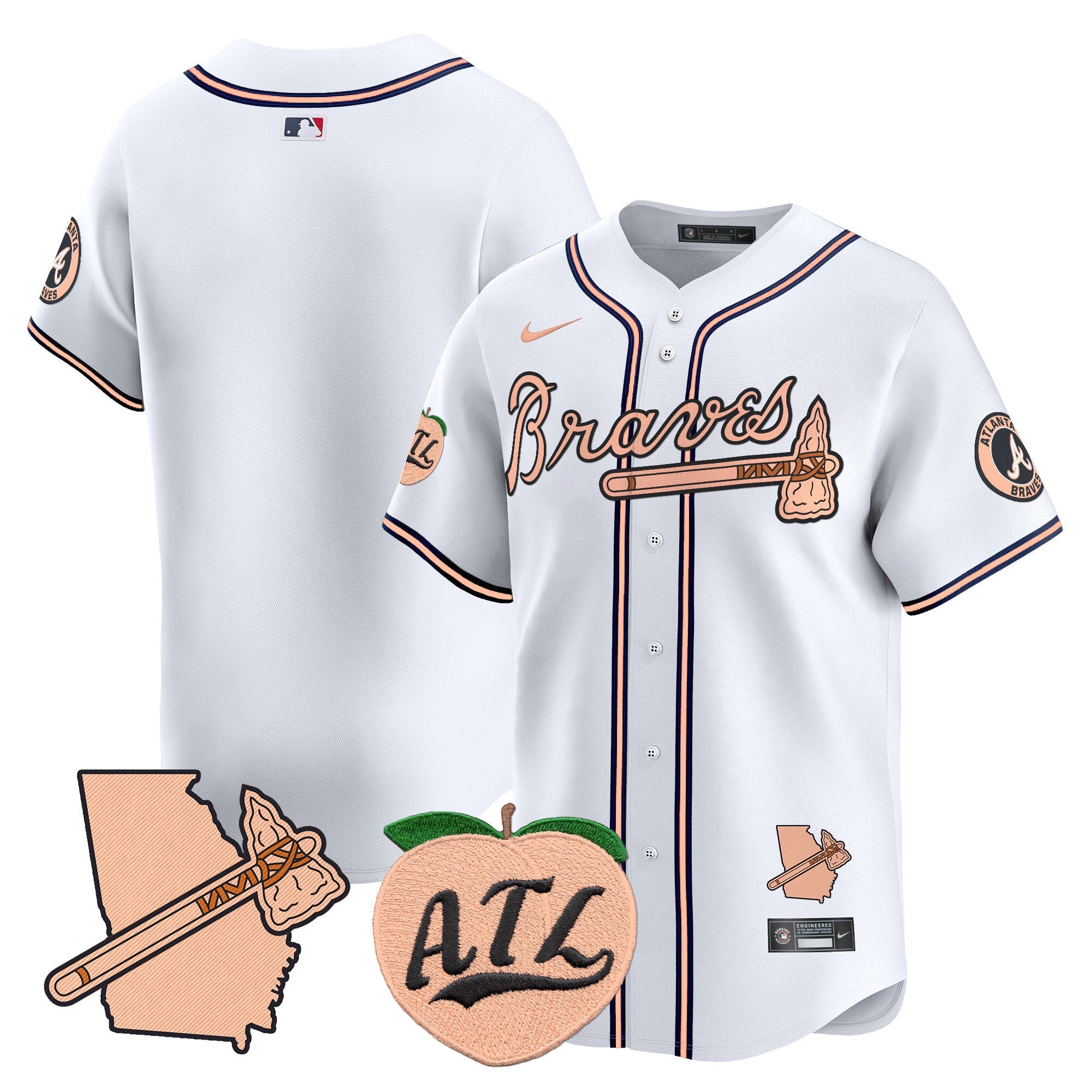 Men’s Atlanta Peach Vapor Premier Limited Jersey