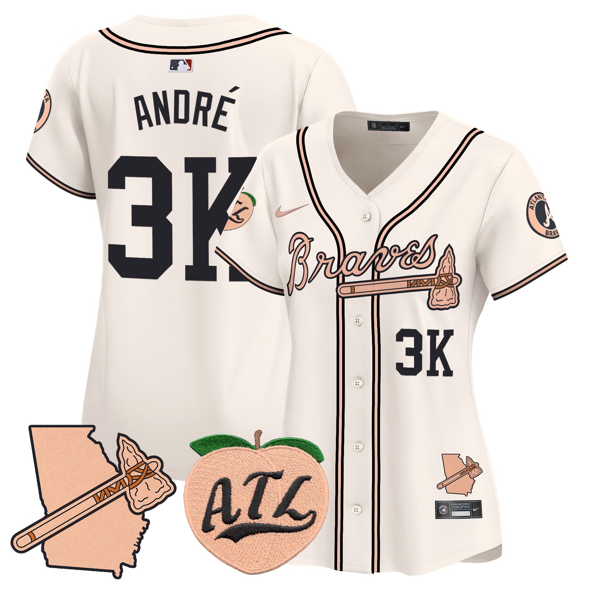Women’s Atlanta Peach Vapor Premier Limited Jersey