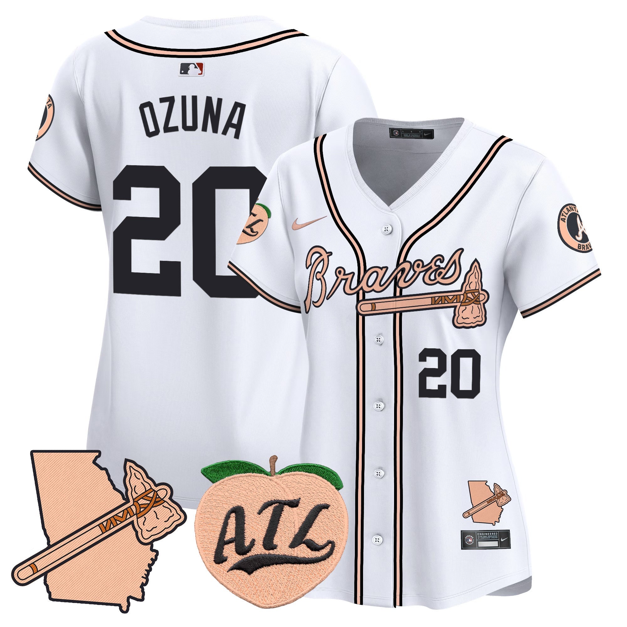 Women’s Atlanta Peach Vapor Premier Limited Jersey