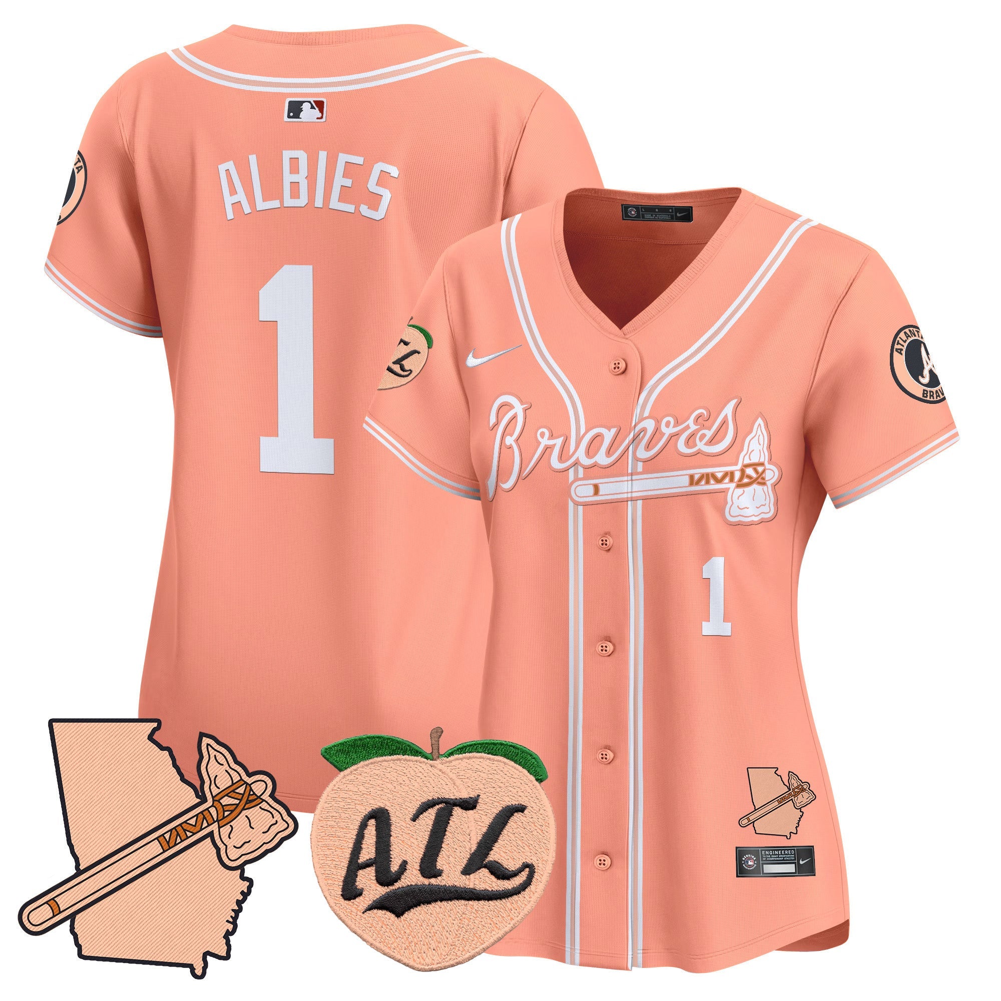 Women’s Atlanta Peach Vapor Premier Limited Jersey