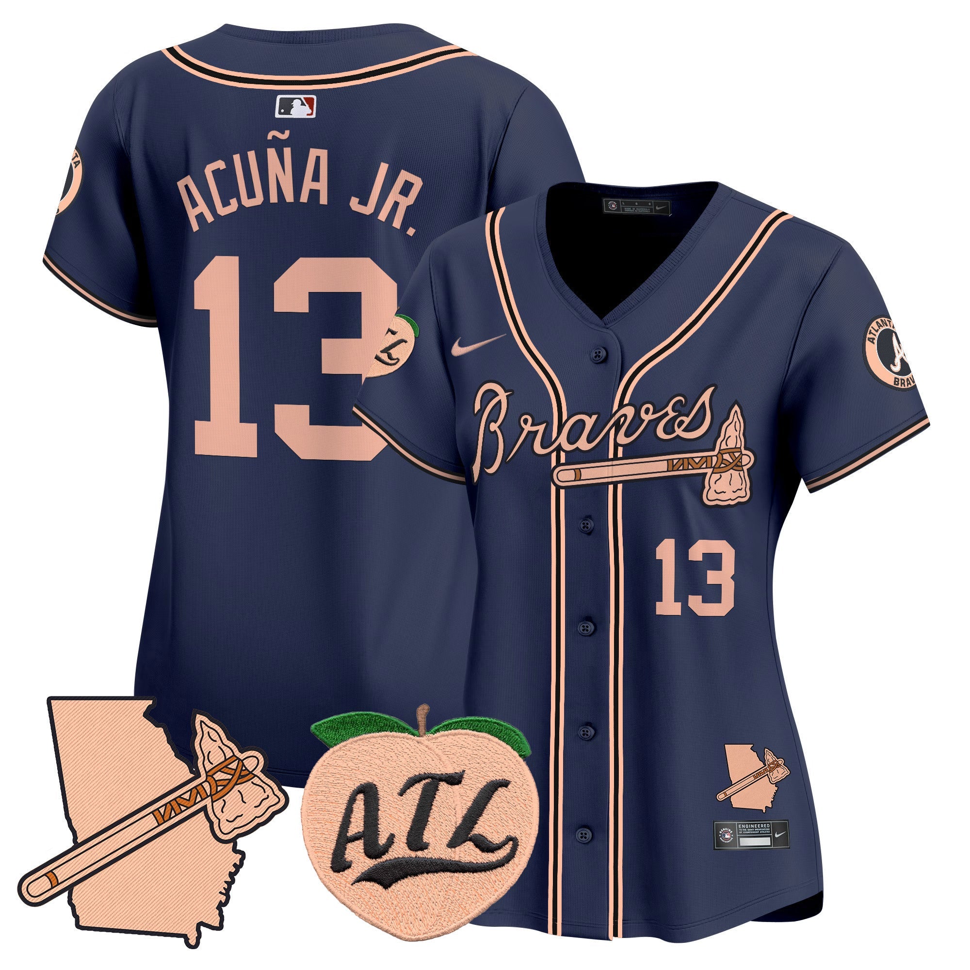 Women’s Atlanta Peach Vapor Premier Limited Jersey