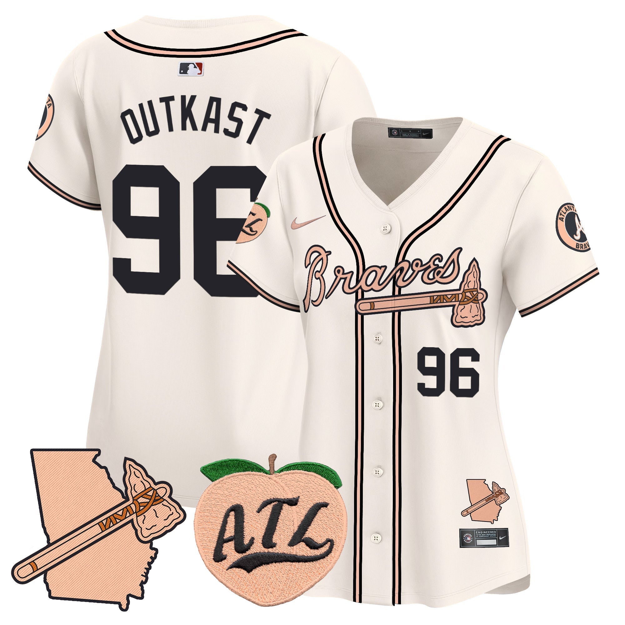 Women’s Atlanta Peach Vapor Premier Limited Jersey