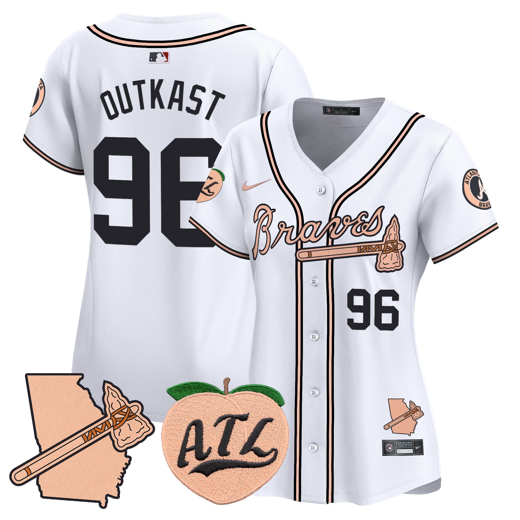 Women’s Atlanta Peach Vapor Premier Limited Jersey