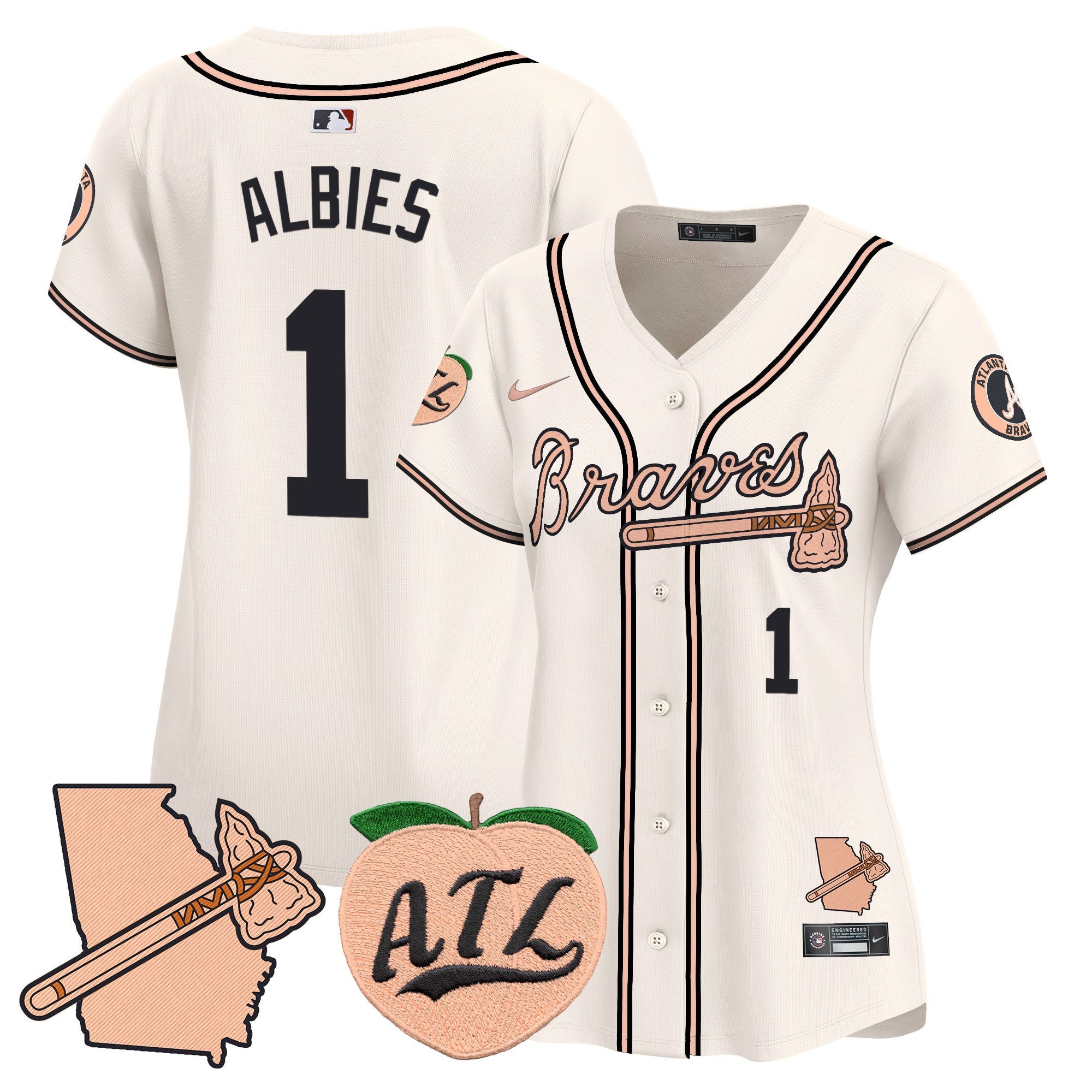Women’s Atlanta Peach Vapor Premier Limited Jersey