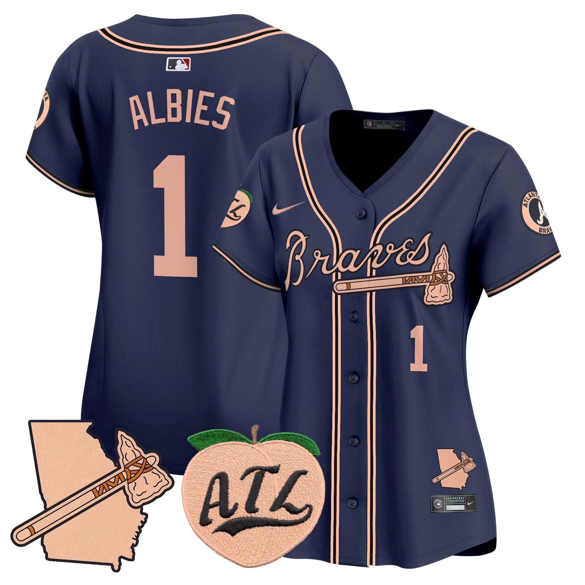 Women’s Atlanta Peach Vapor Premier Limited Jersey