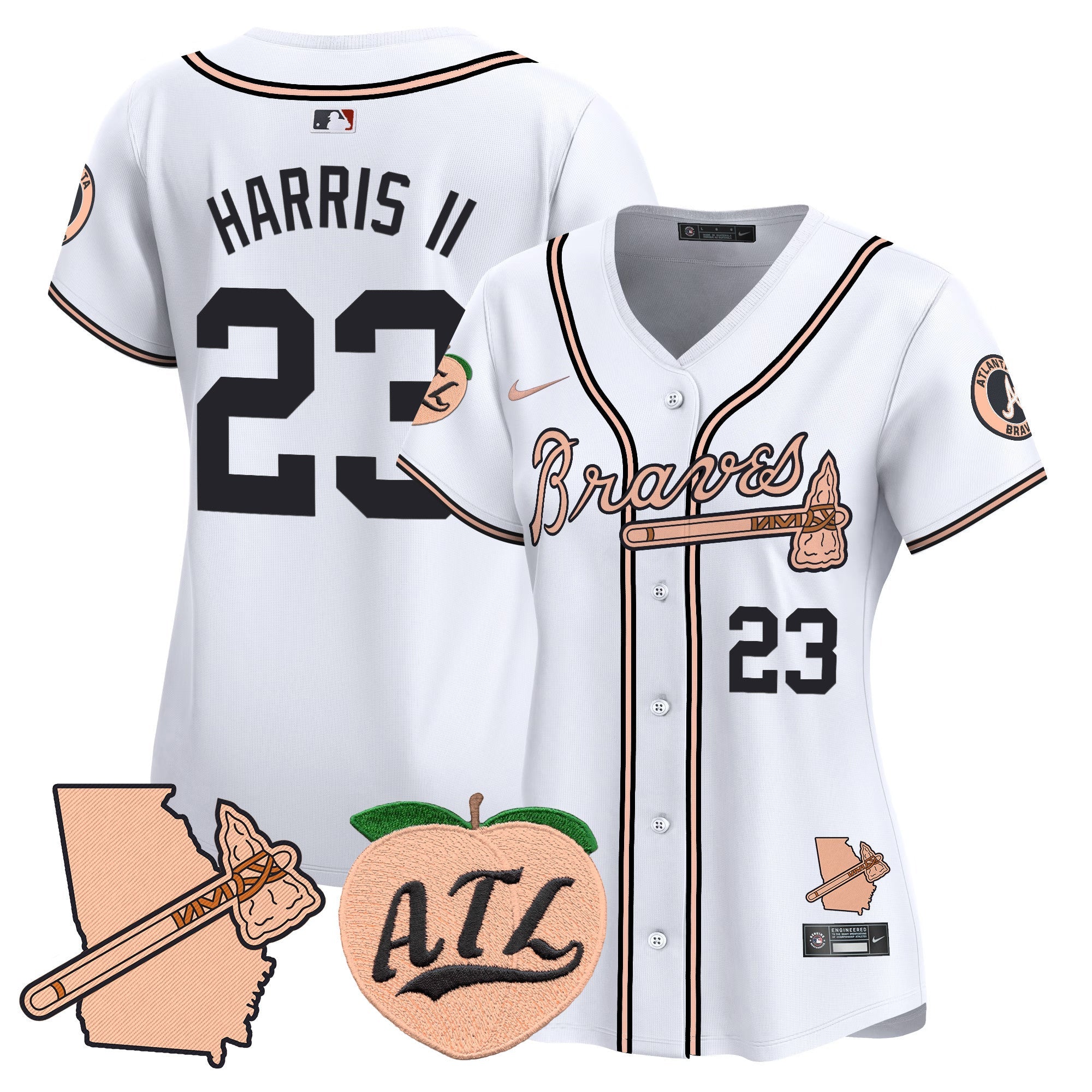 Women’s Atlanta Peach Vapor Premier Limited Jersey