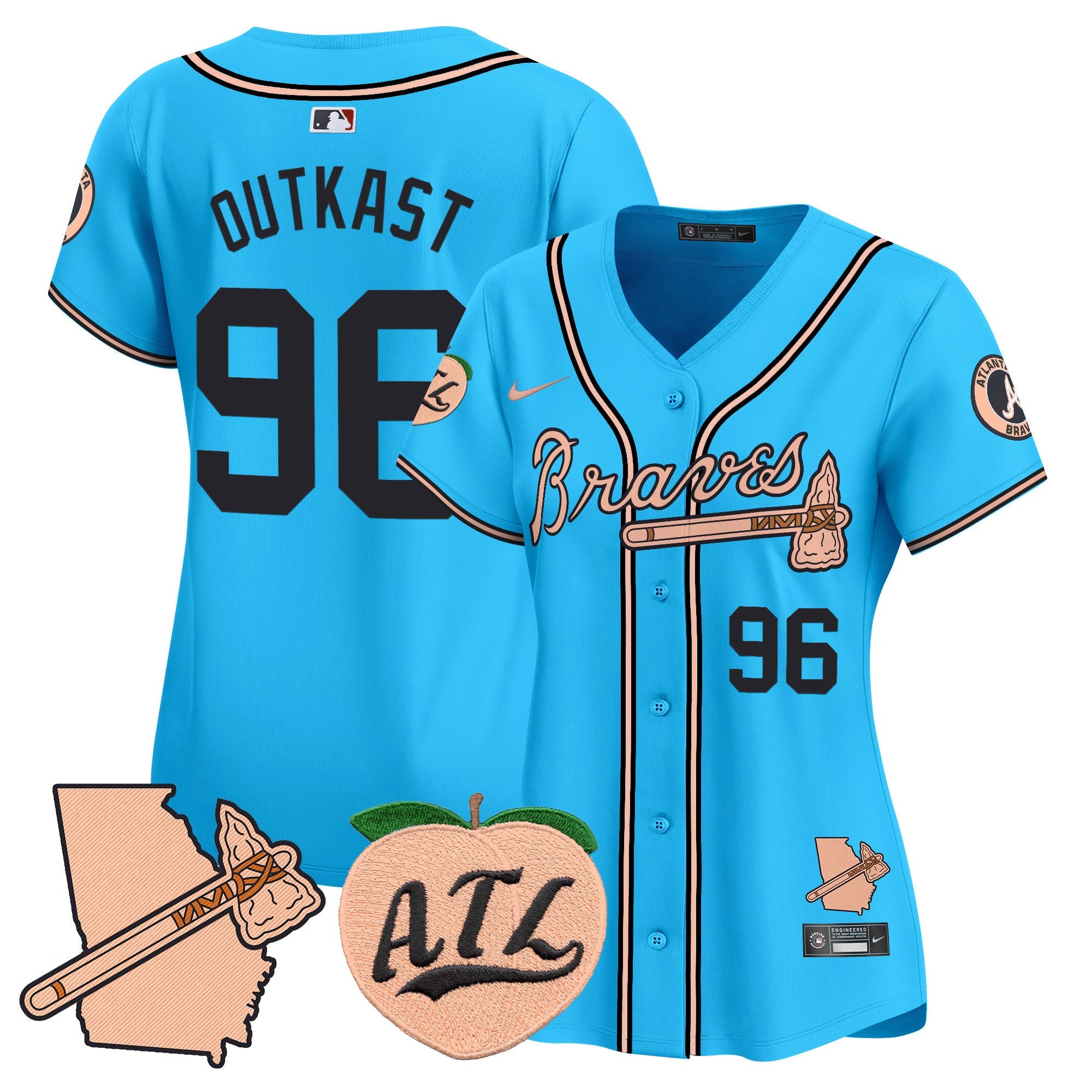 Women’s Atlanta Peach Vapor Premier Limited Jersey