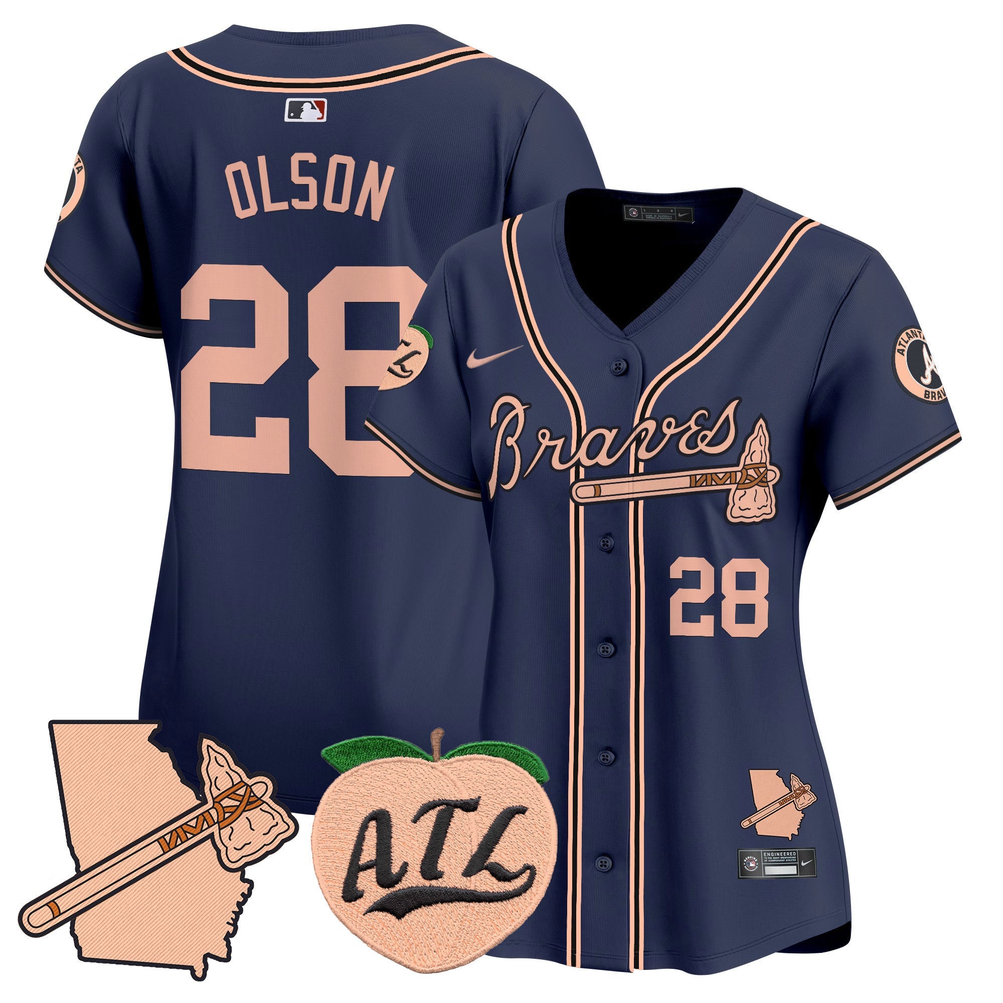 Women’s Atlanta Peach Vapor Premier Limited Jersey