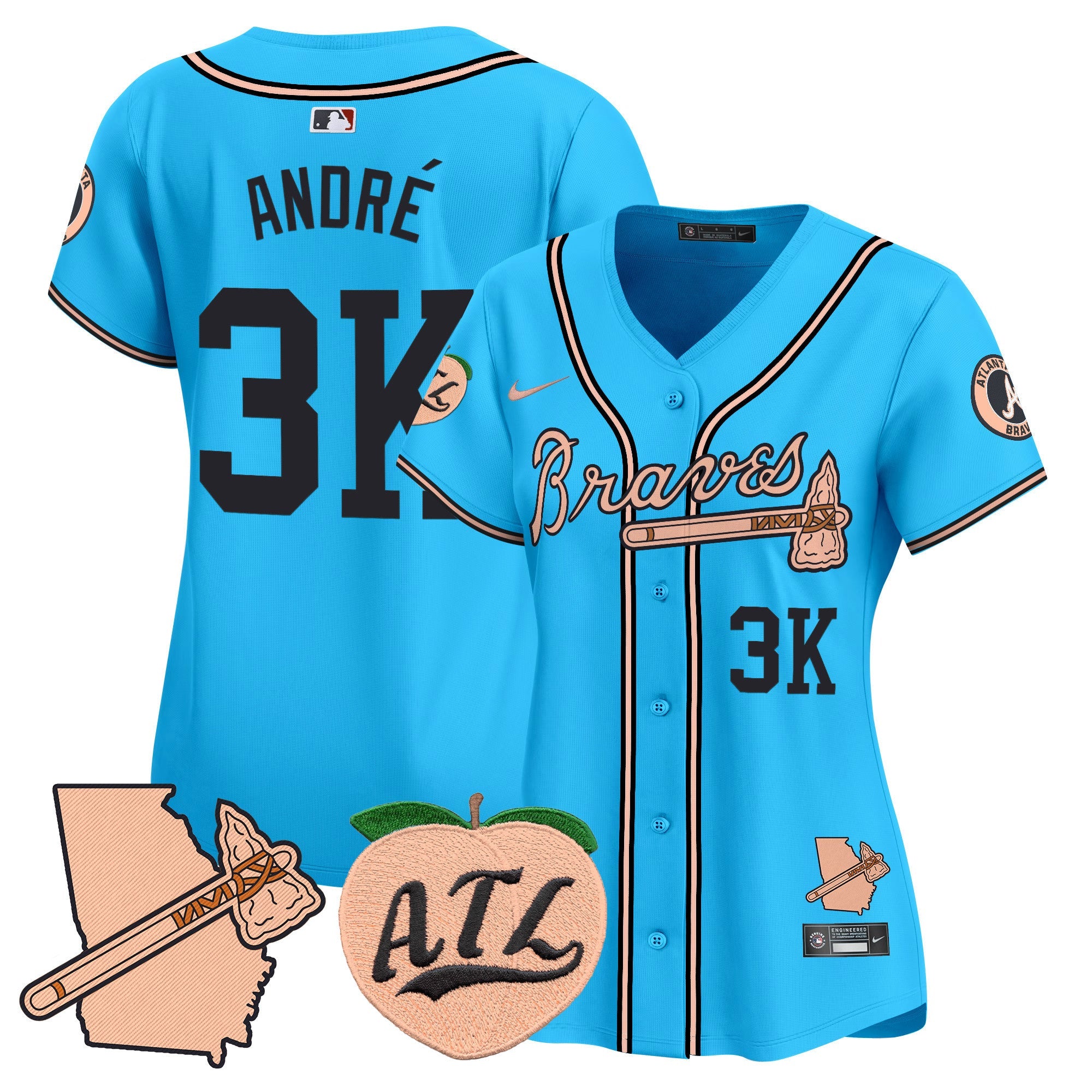 Women’s Atlanta Peach Vapor Premier Limited Jersey