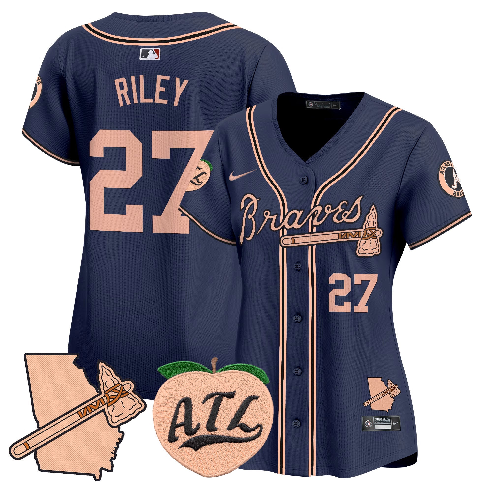Women’s Atlanta Peach Vapor Premier Limited Jersey