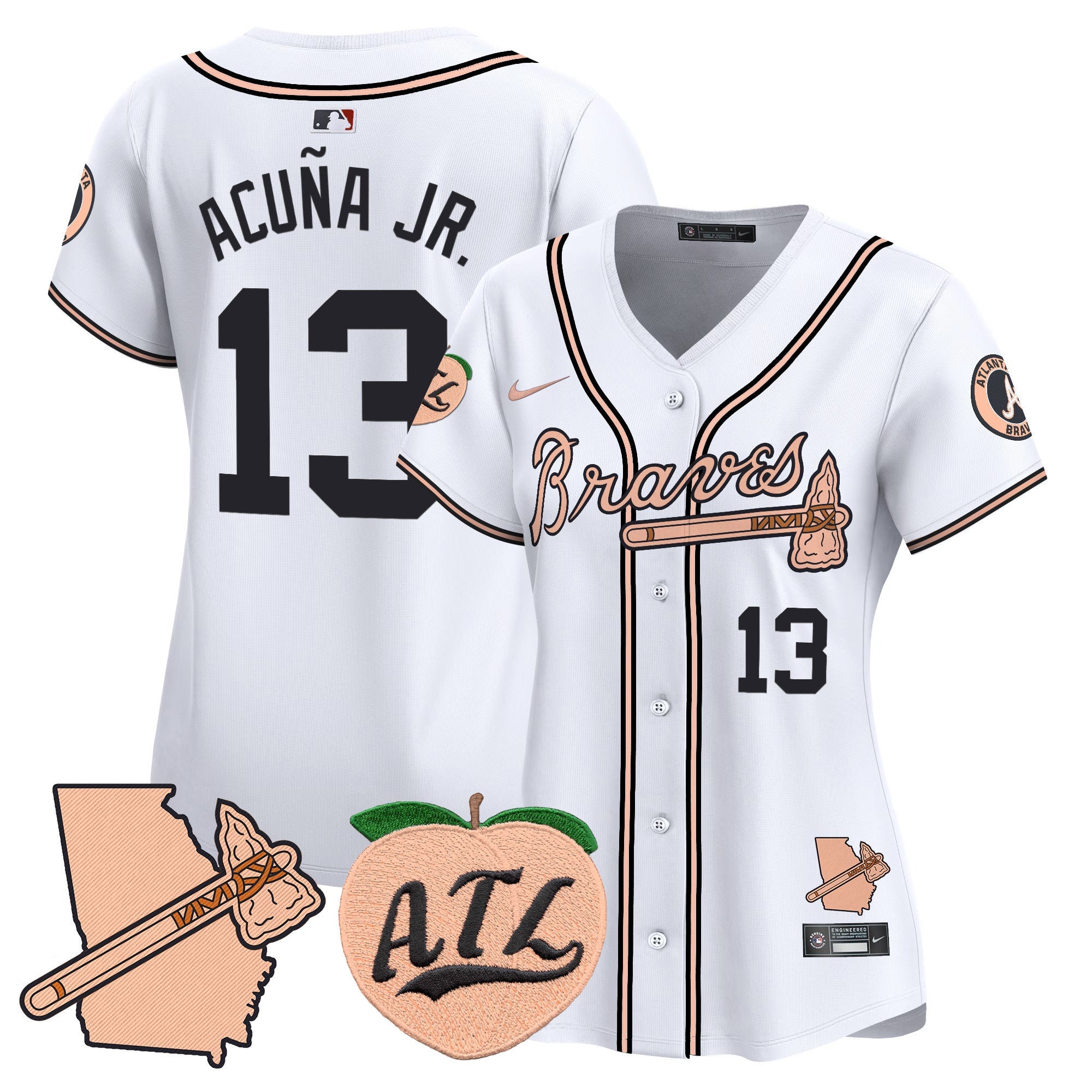 Women’s Atlanta Peach Vapor Premier Limited Jersey