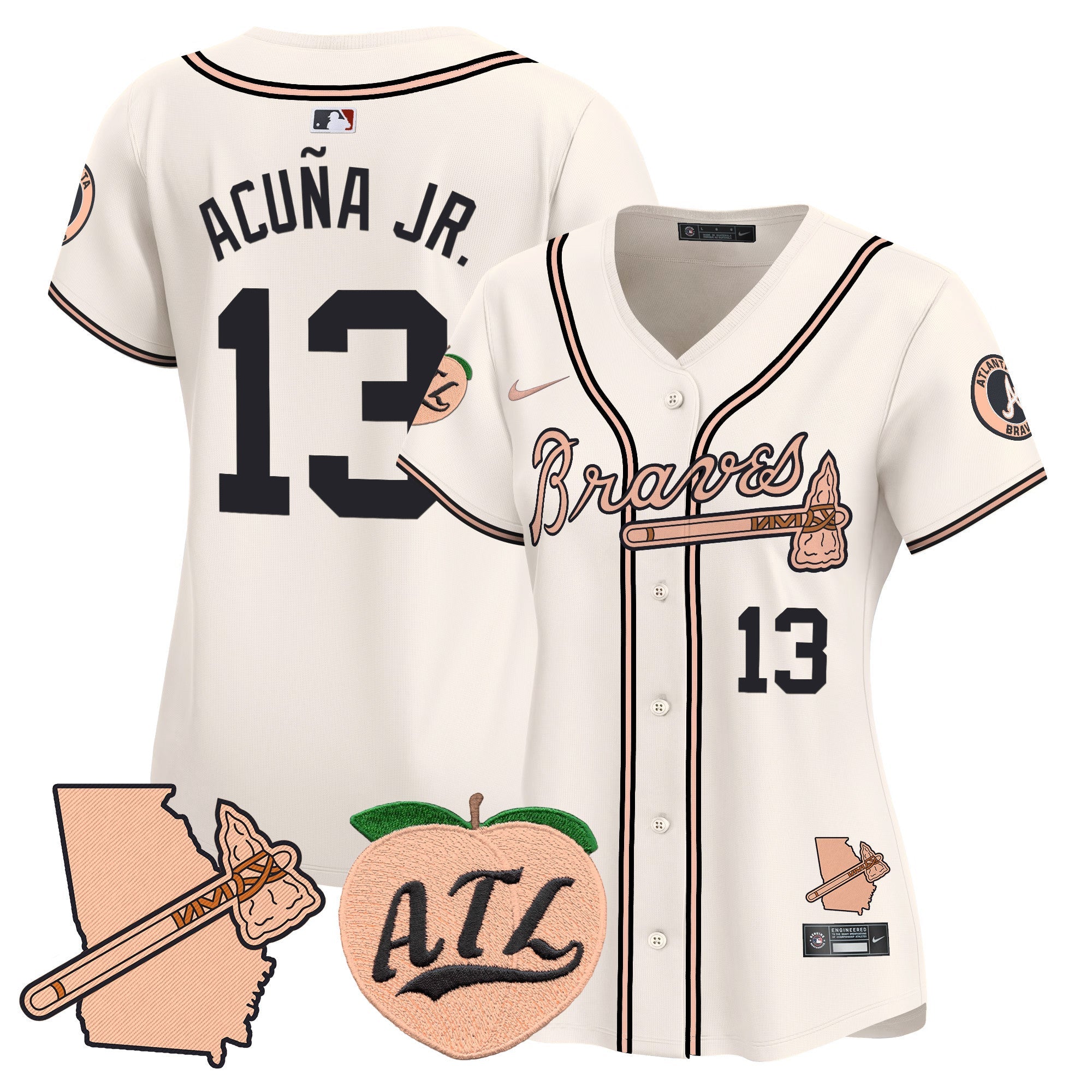 Women’s Atlanta Peach Vapor Premier Limited Jersey