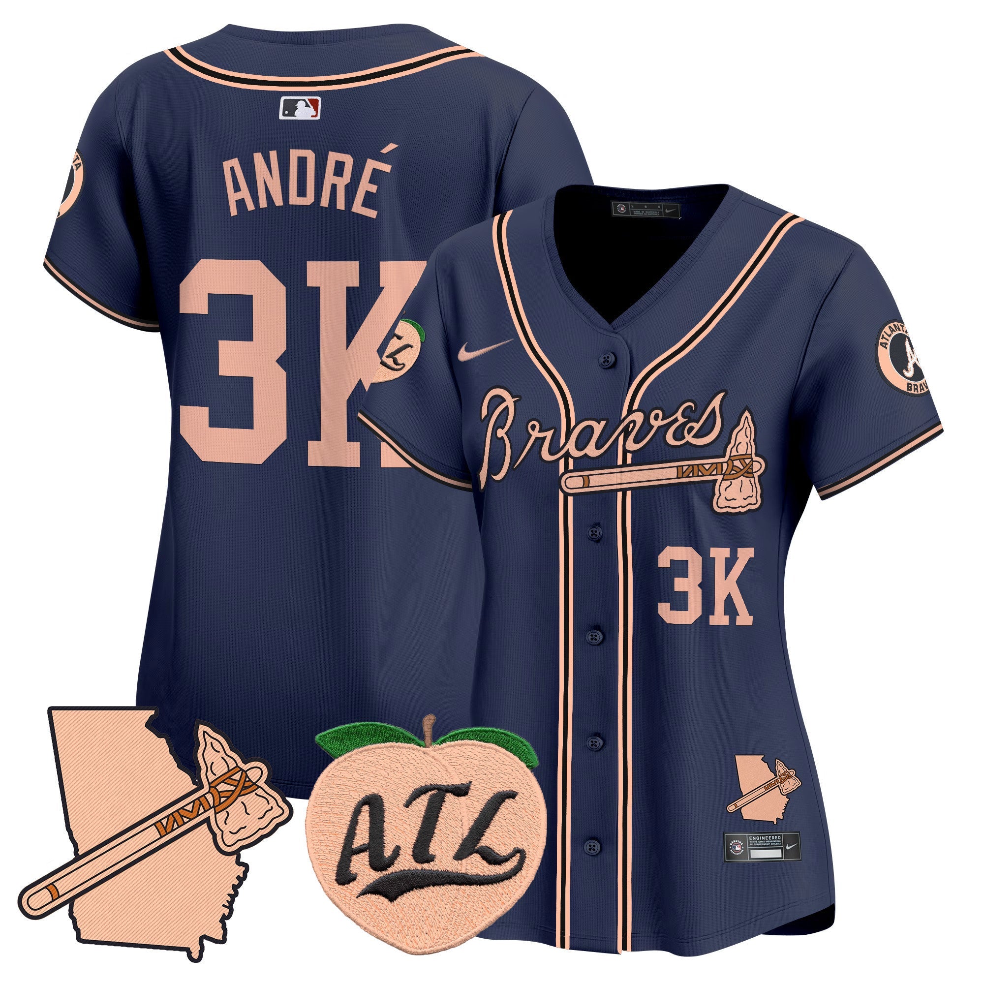 Women’s Atlanta Peach Vapor Premier Limited Jersey