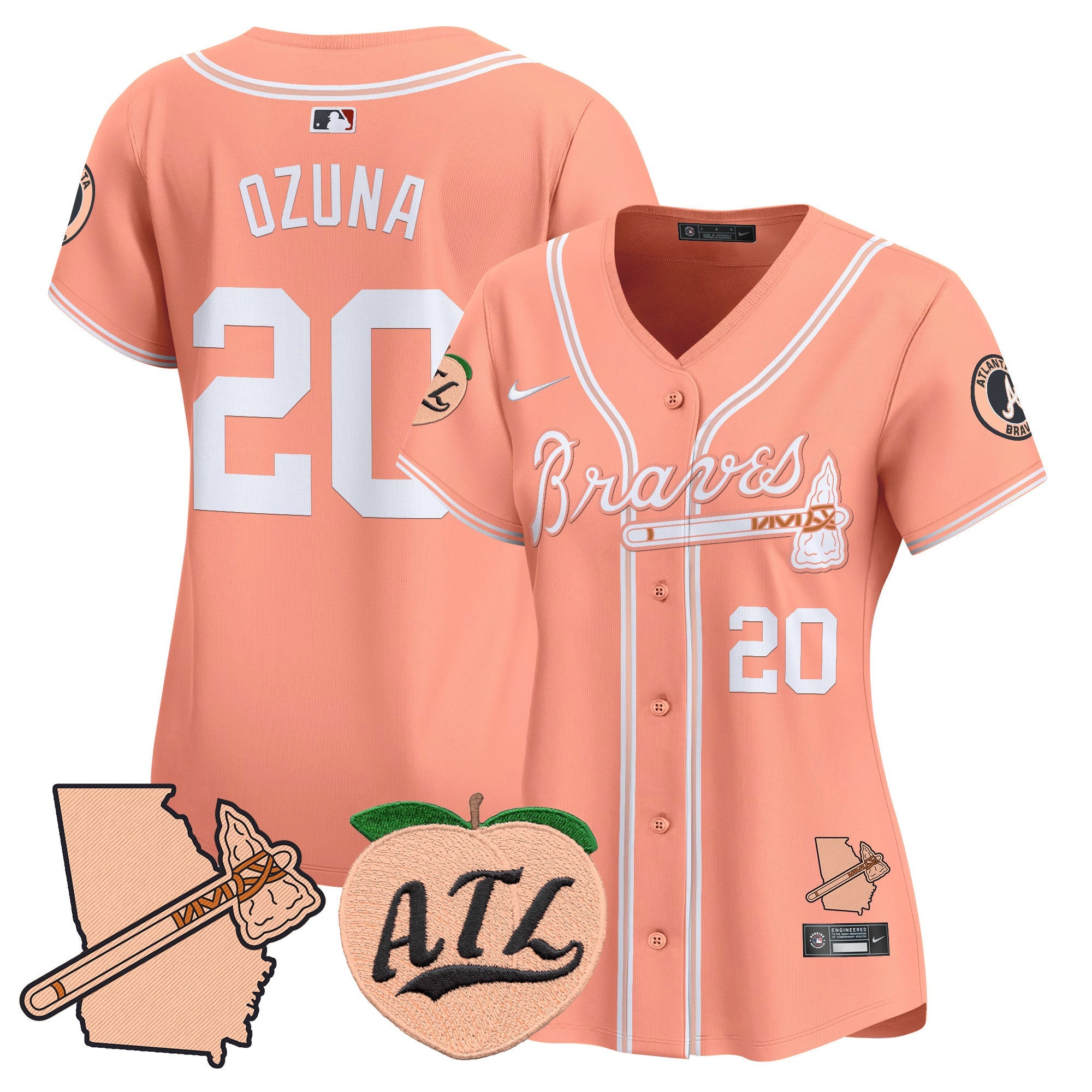 Women’s Atlanta Peach Vapor Premier Limited Jersey