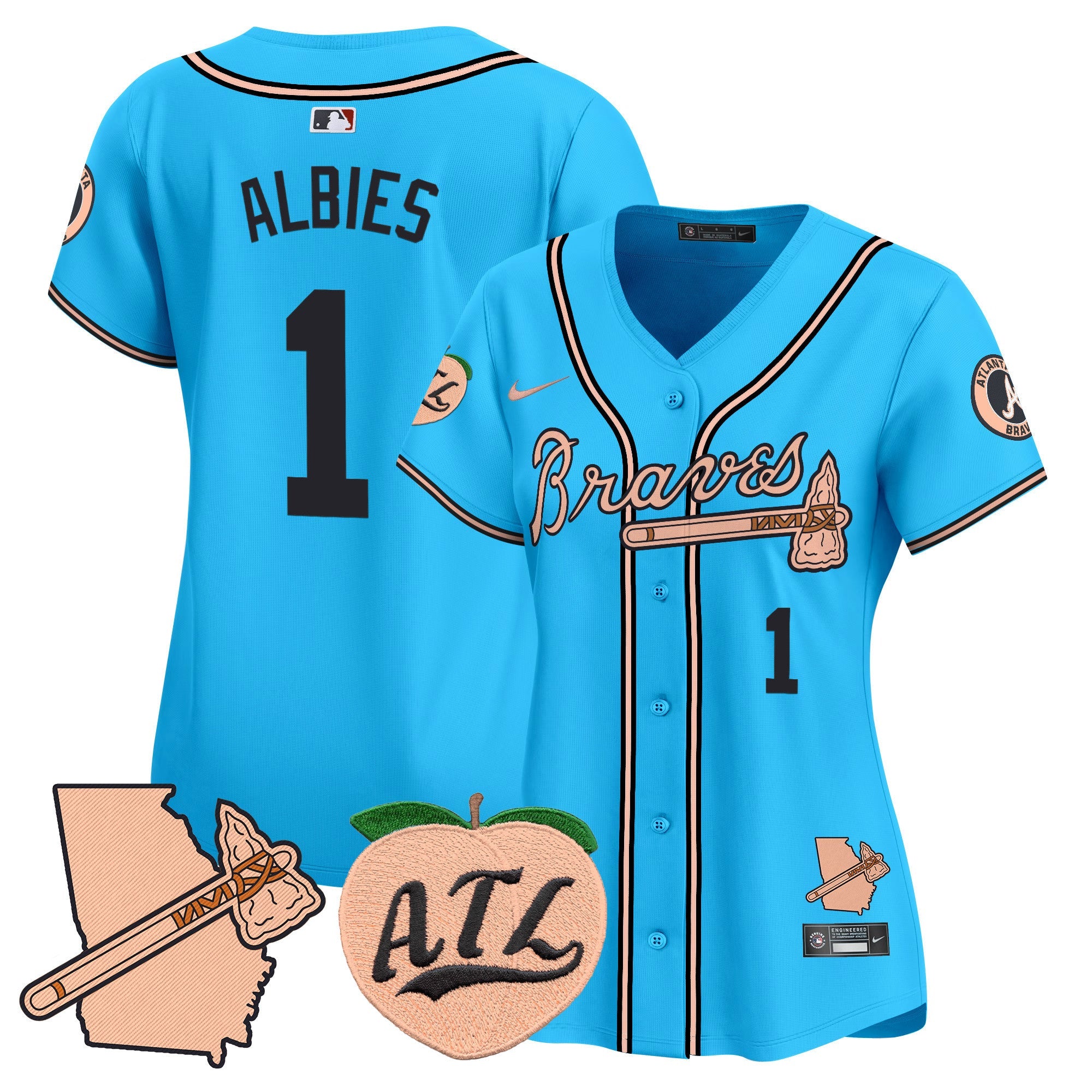 Women’s Atlanta Peach Vapor Premier Limited Jersey