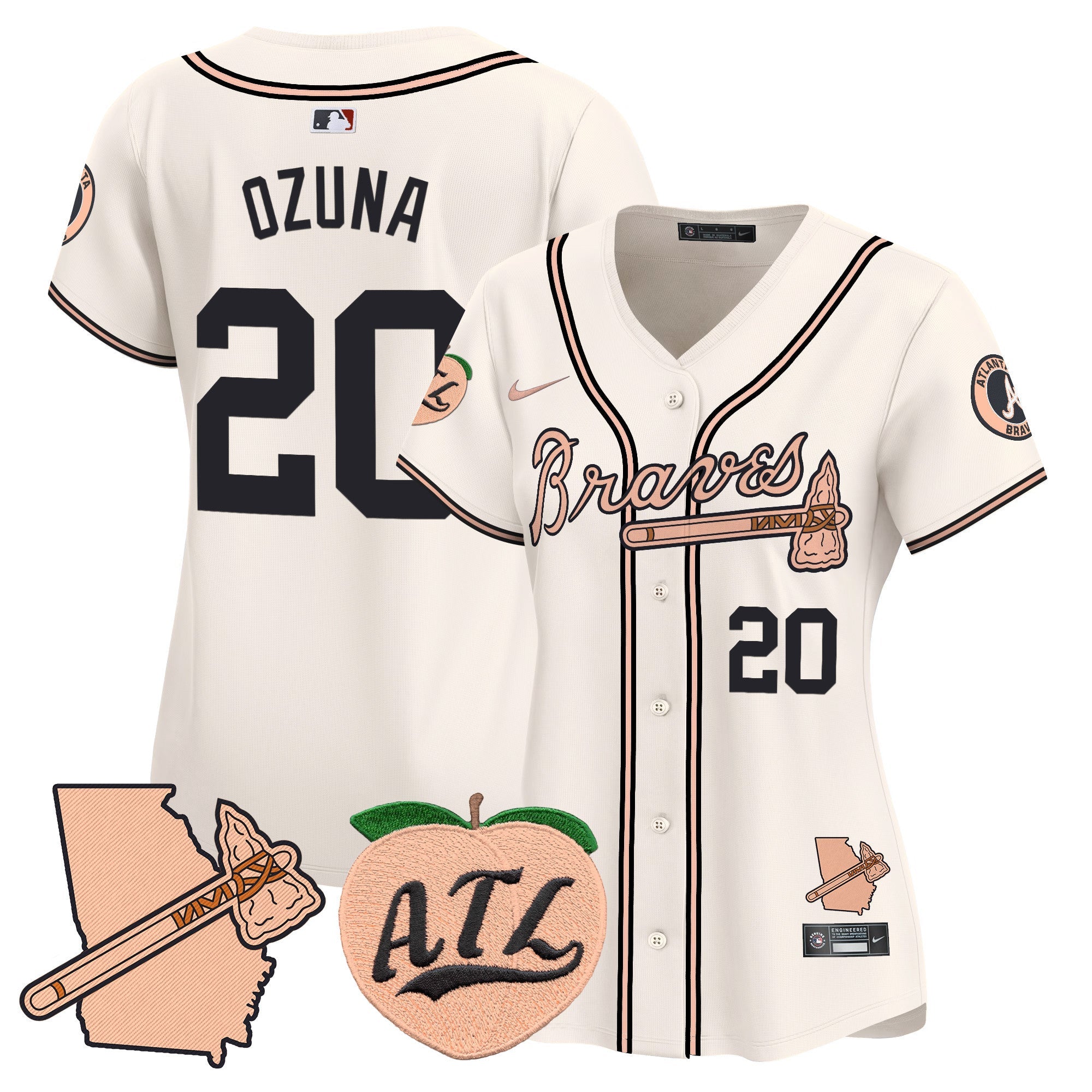 Women’s Atlanta Peach Vapor Premier Limited Jersey