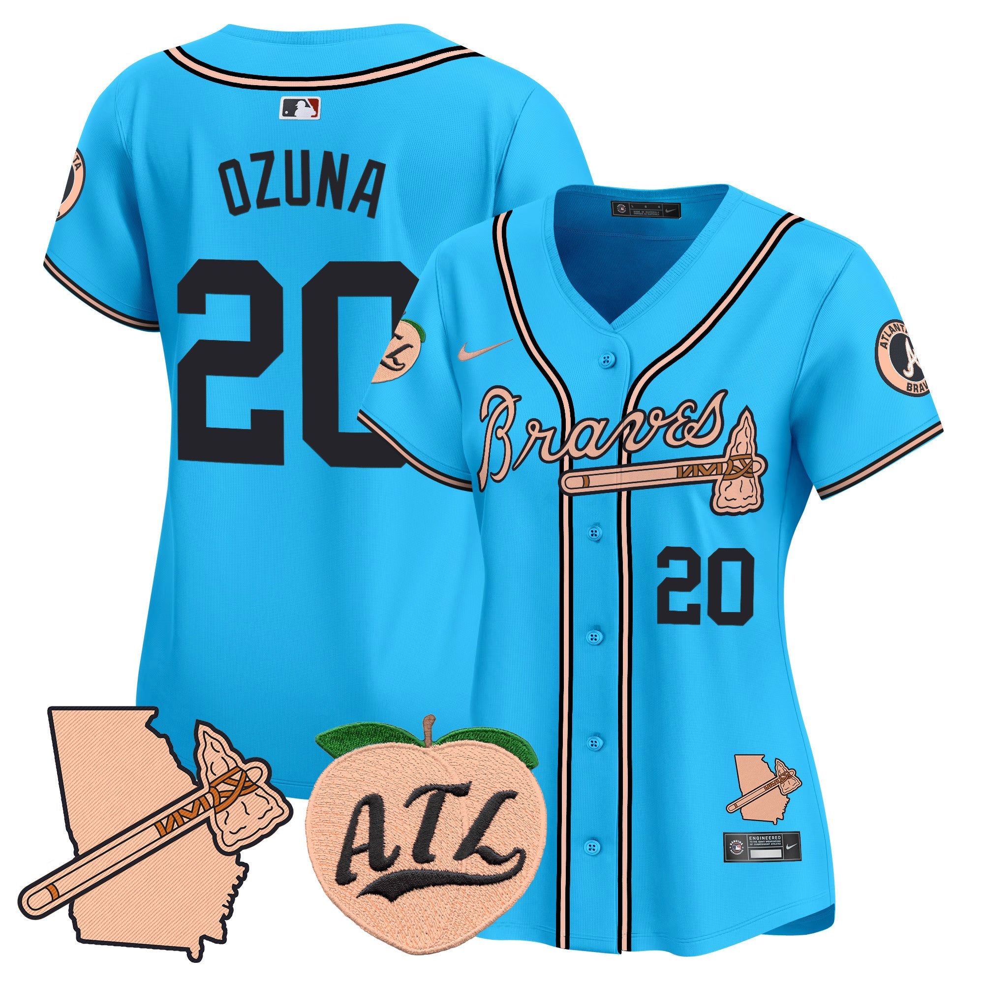 Women’s Atlanta Peach Vapor Premier Limited Jersey