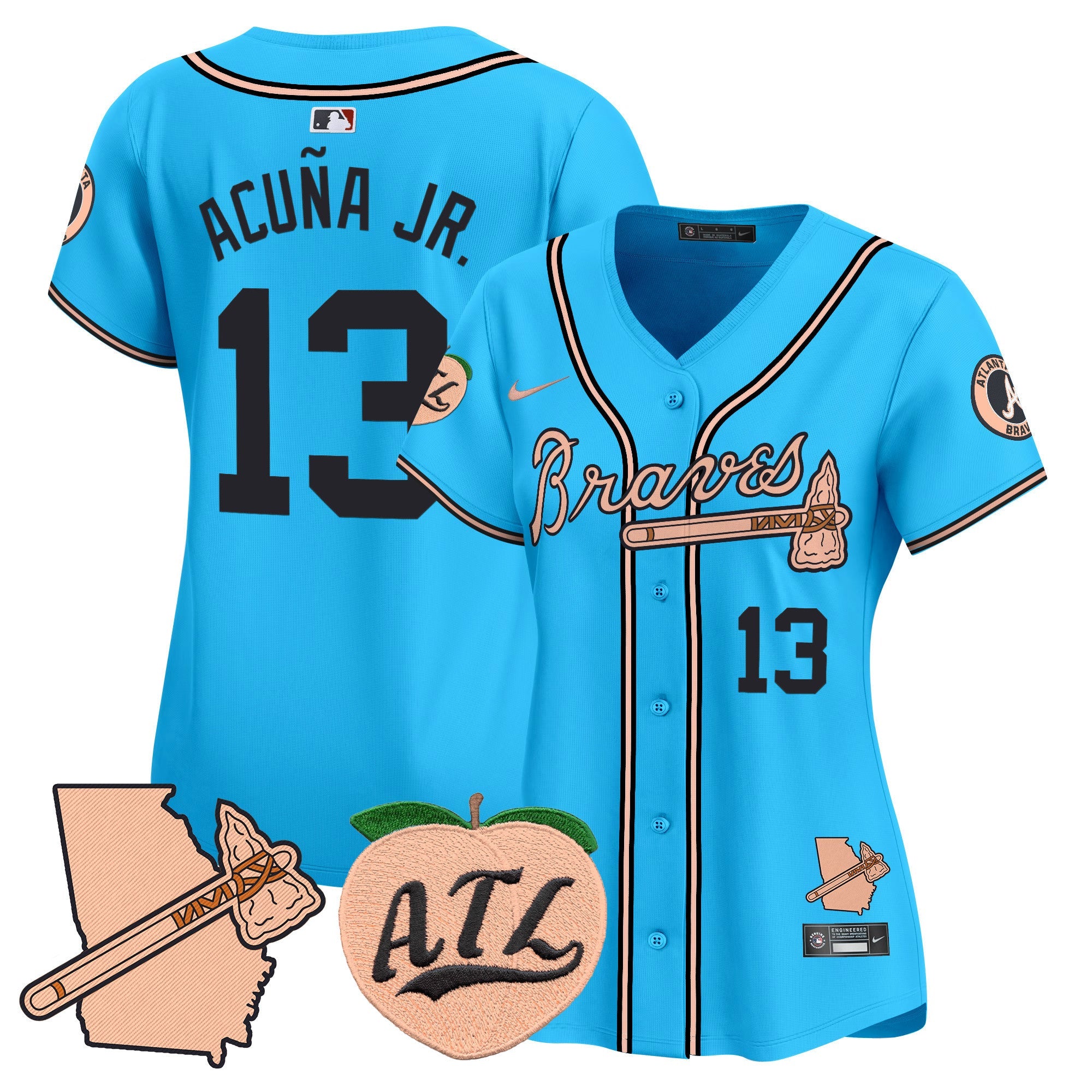 Women’s Atlanta Peach Vapor Premier Limited Jersey